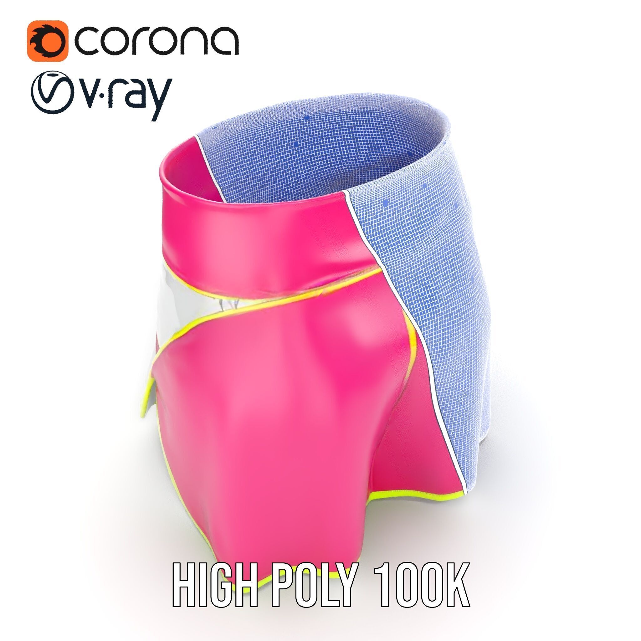 Colorful Athletic Skirt D model pack Low-poly 3D model_27