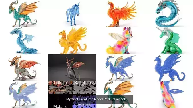 Mystical Creatures Model Pack 3D Model Collection