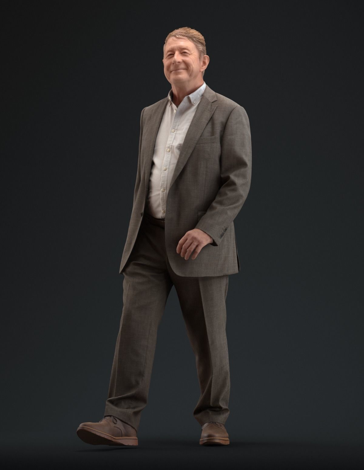 00048PaBsschop011 Man In Suit Walking Pre Posed 3D Model 3D model_1