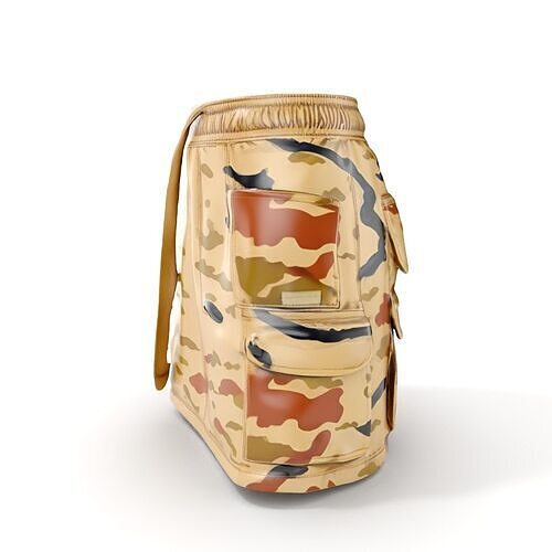 Camouflage Cargo Skirt D Model Pack Low-poly 3D model