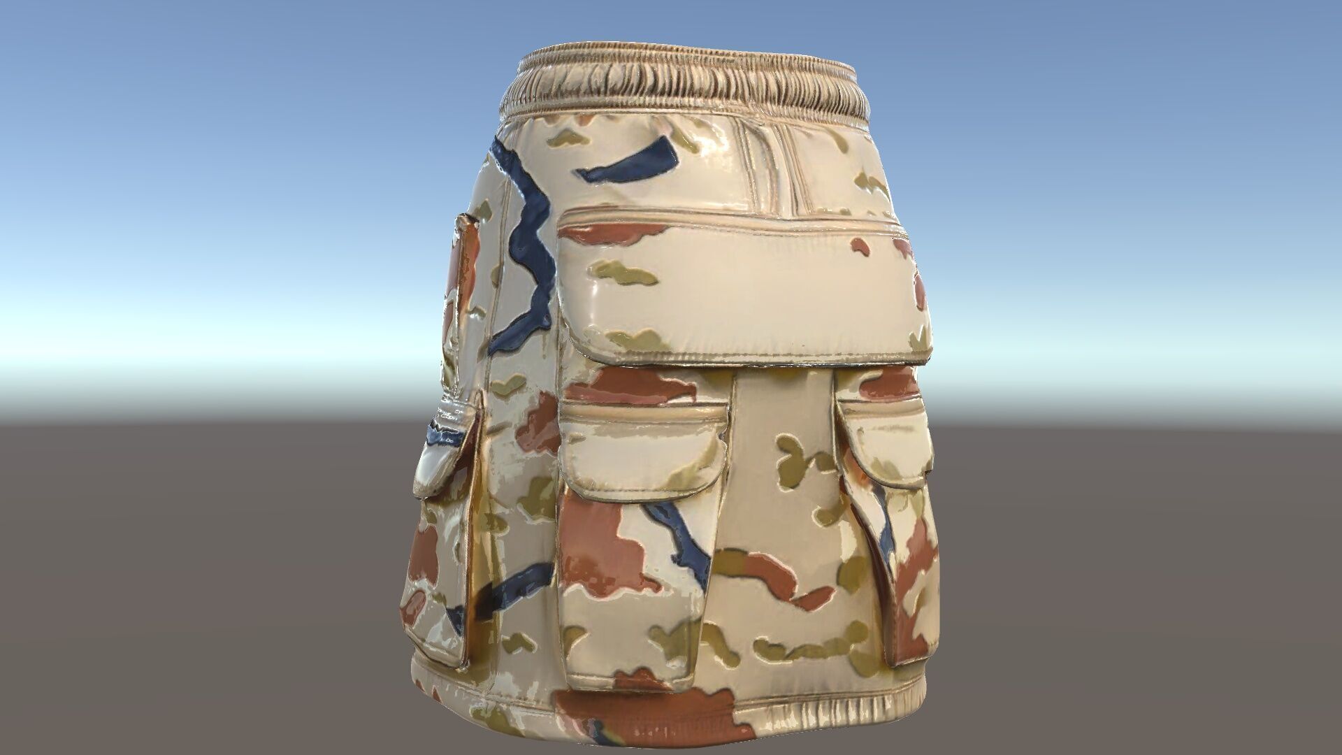 Camouflage Cargo Skirt D Model Pack Low-poly 3D model_34