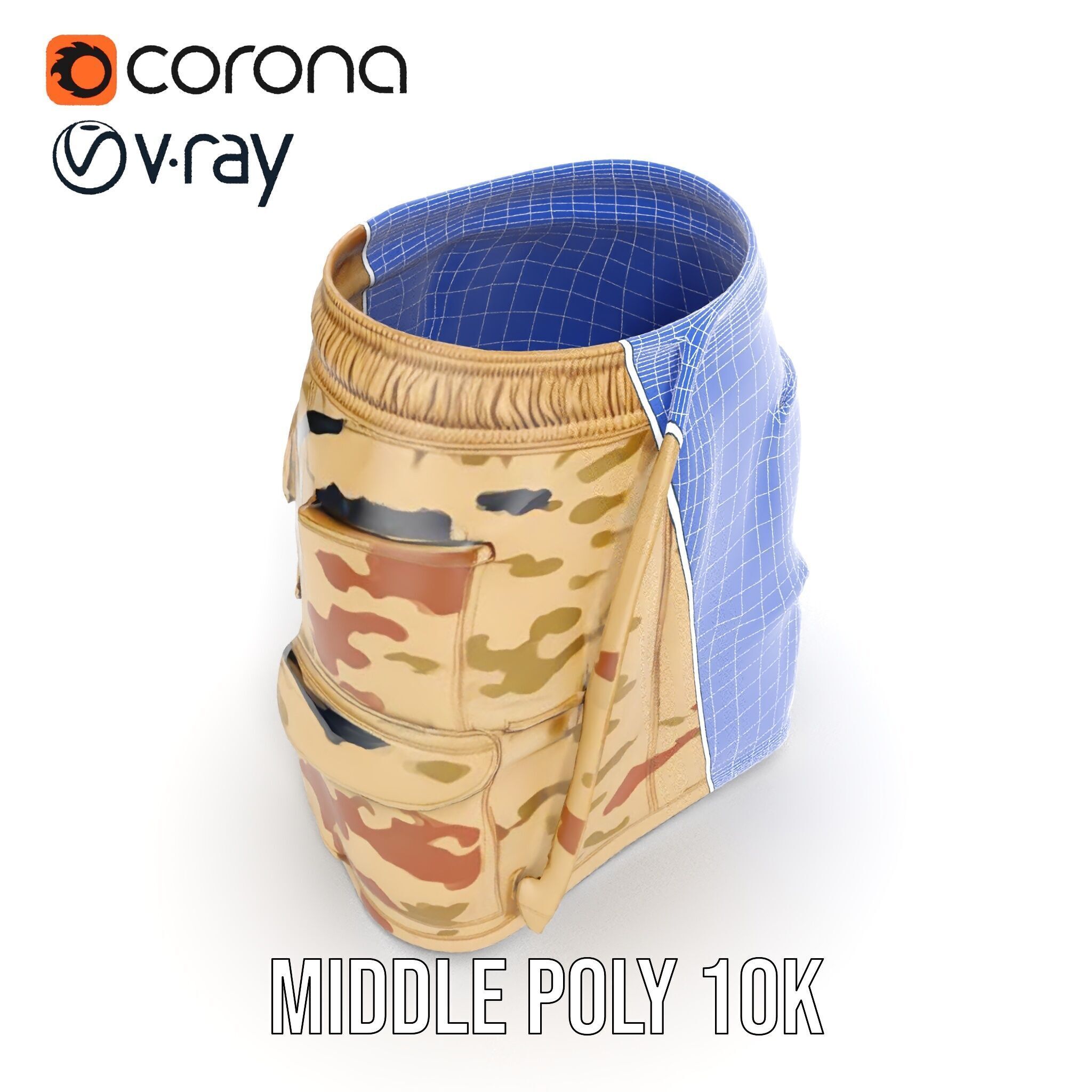 Camouflage Cargo Skirt D Model Pack Low-poly 3D model_20