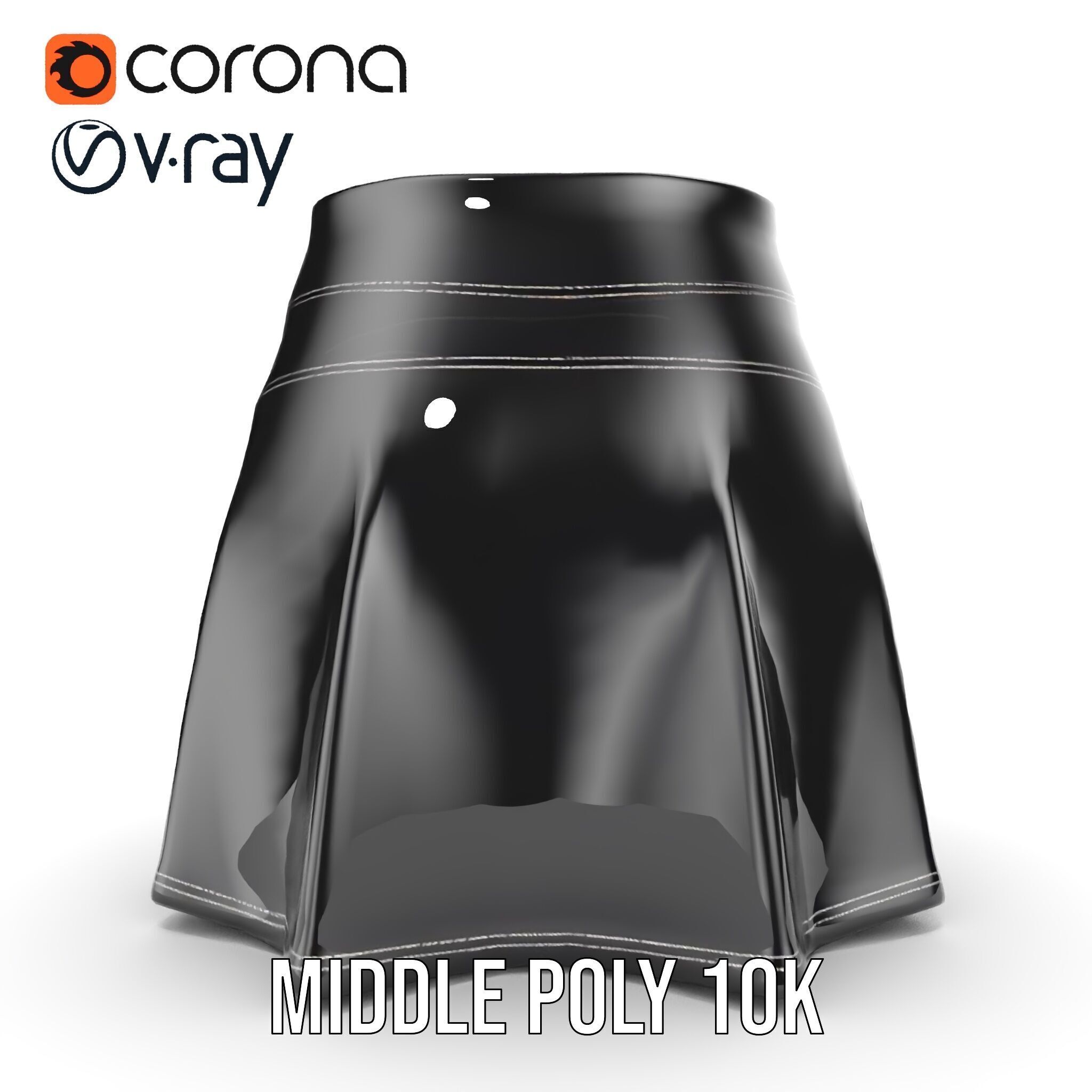 Elegant Skirt model pack for Fashion Visualization Low-poly 3D model_19