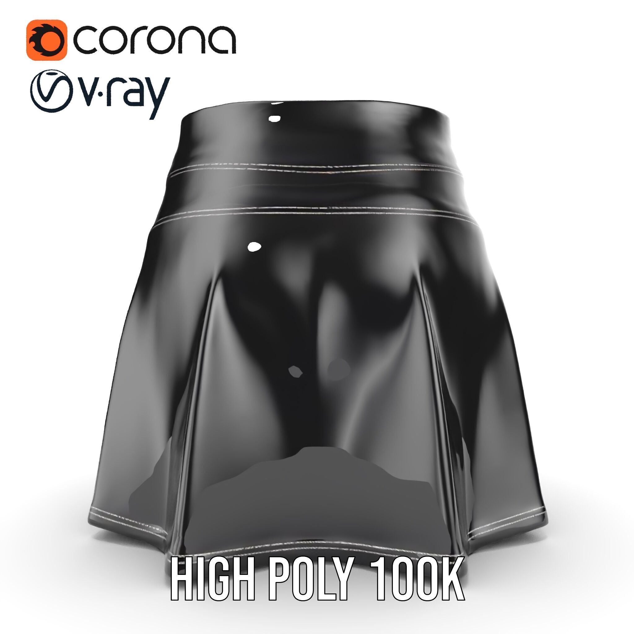 Elegant Skirt model pack for Fashion Visualization Low-poly 3D model_37