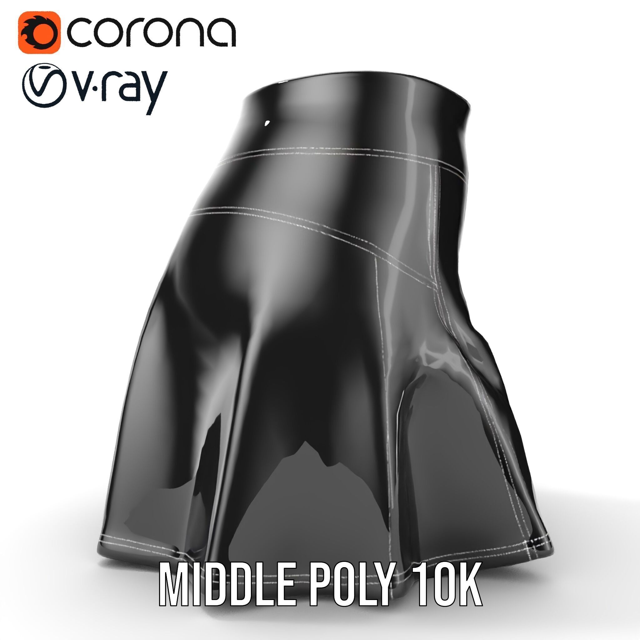 Elegant Skirt model pack for Fashion Visualization Low-poly 3D model_12