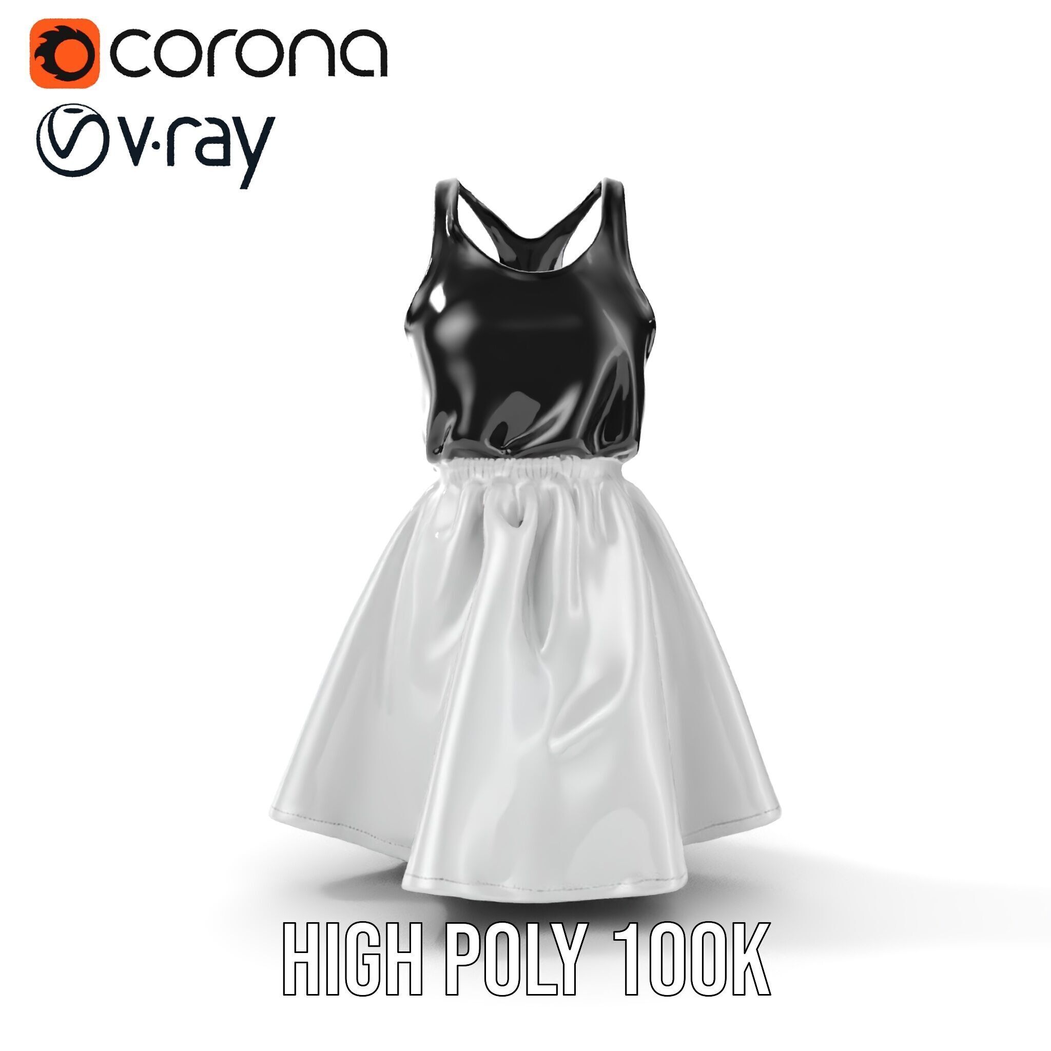 Casual Dress Model Pack for Realistic Animation and Rendering Low-poly 3D model_30