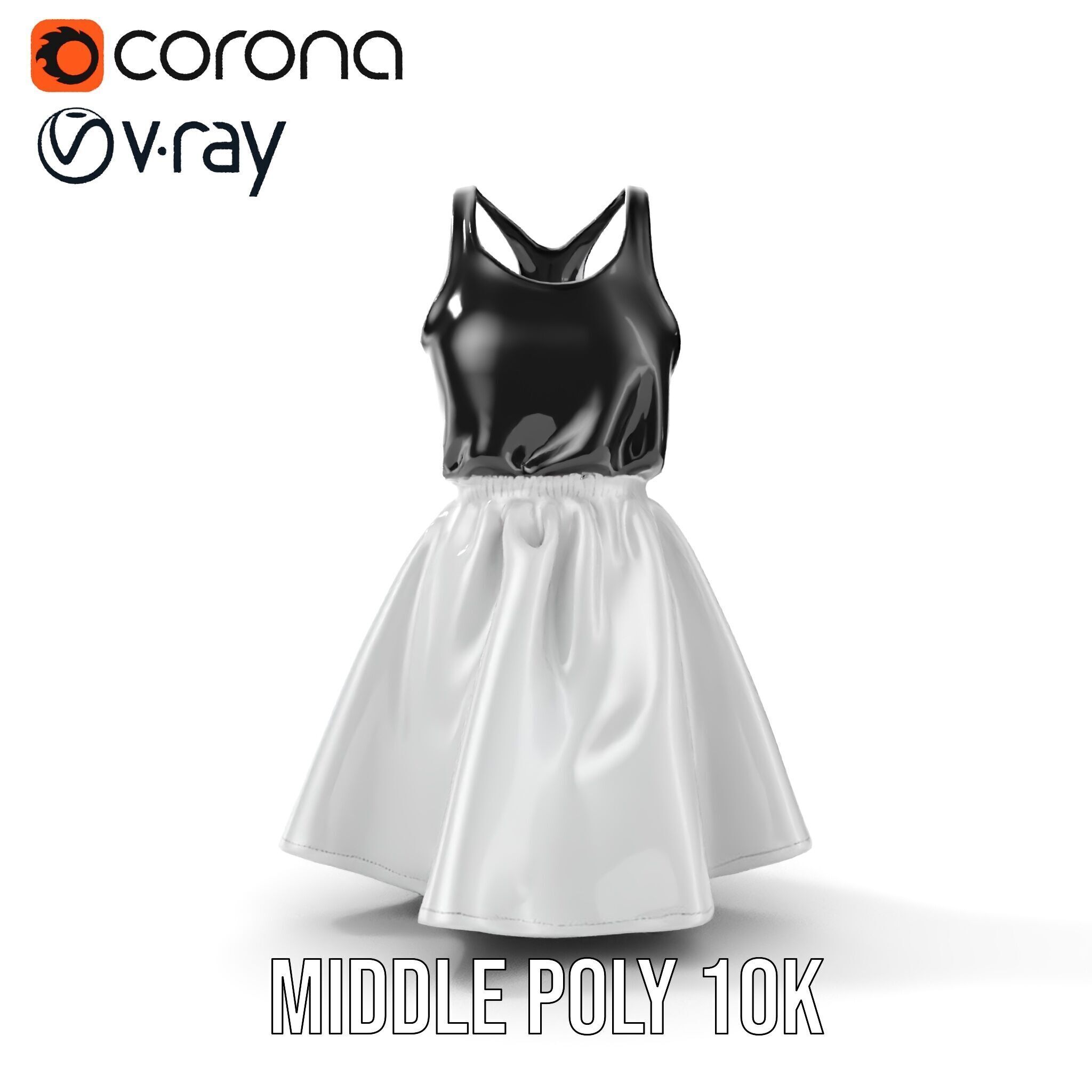 Casual Dress Model Pack for Realistic Animation and Rendering Low-poly 3D model_12