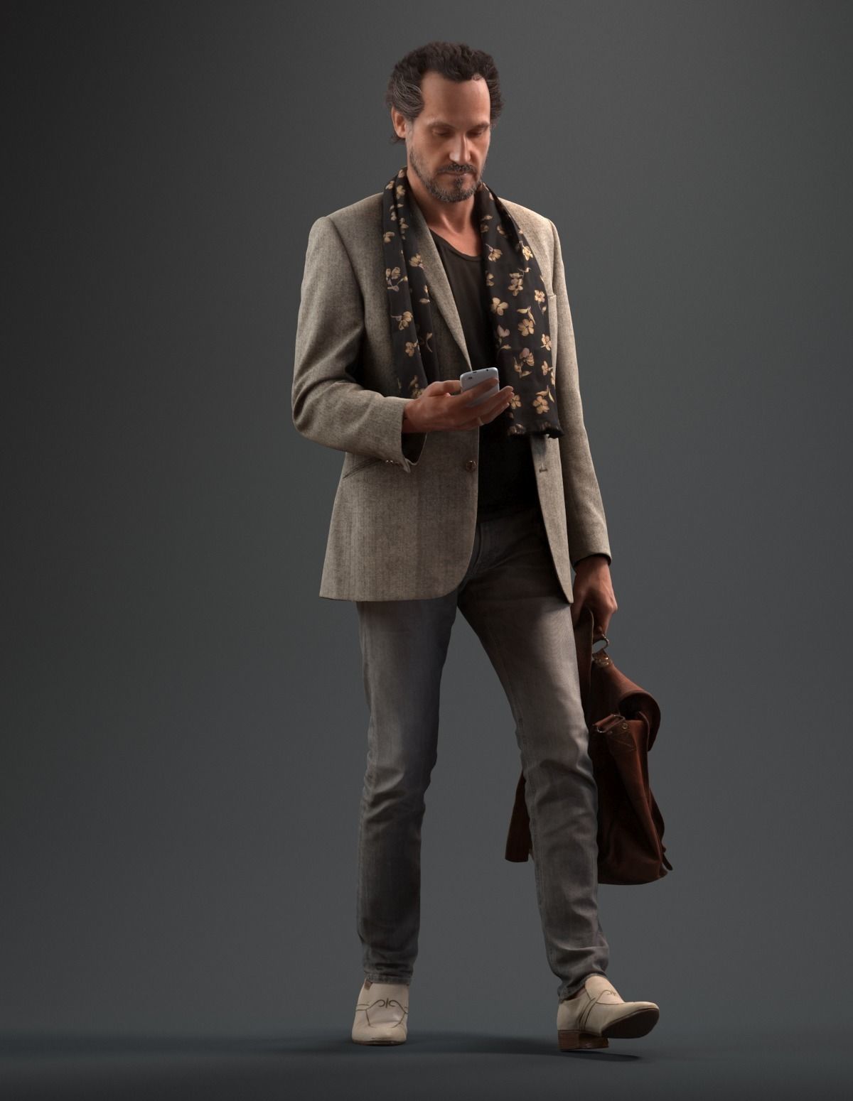 00050PaulJan003 Walking Man Pre Posed 3D Model 3D model_2