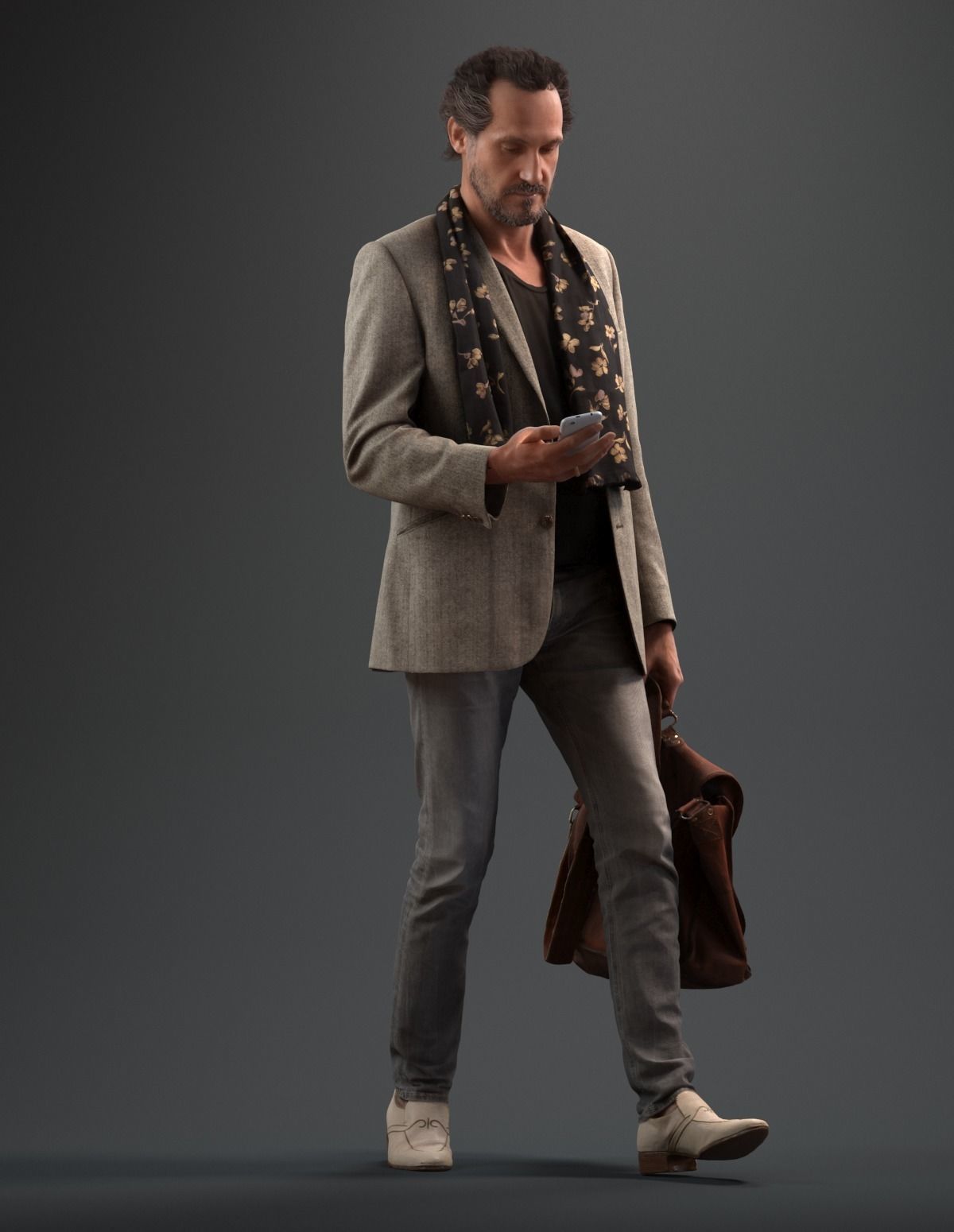 00050PaulJan003 Walking Man Pre Posed 3D Model 3D model_3