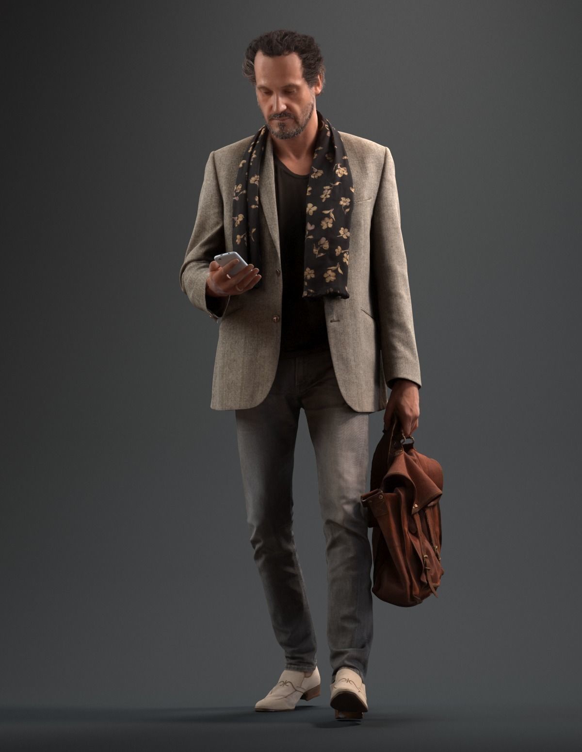 00050PaulJan003 Walking Man Pre Posed 3D Model 3D model_9