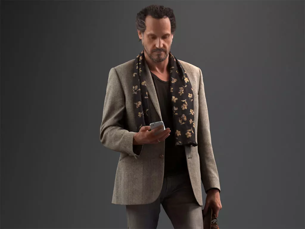 00050PaulJan003 Walking Man Pre Posed 3D Model 3D model_0