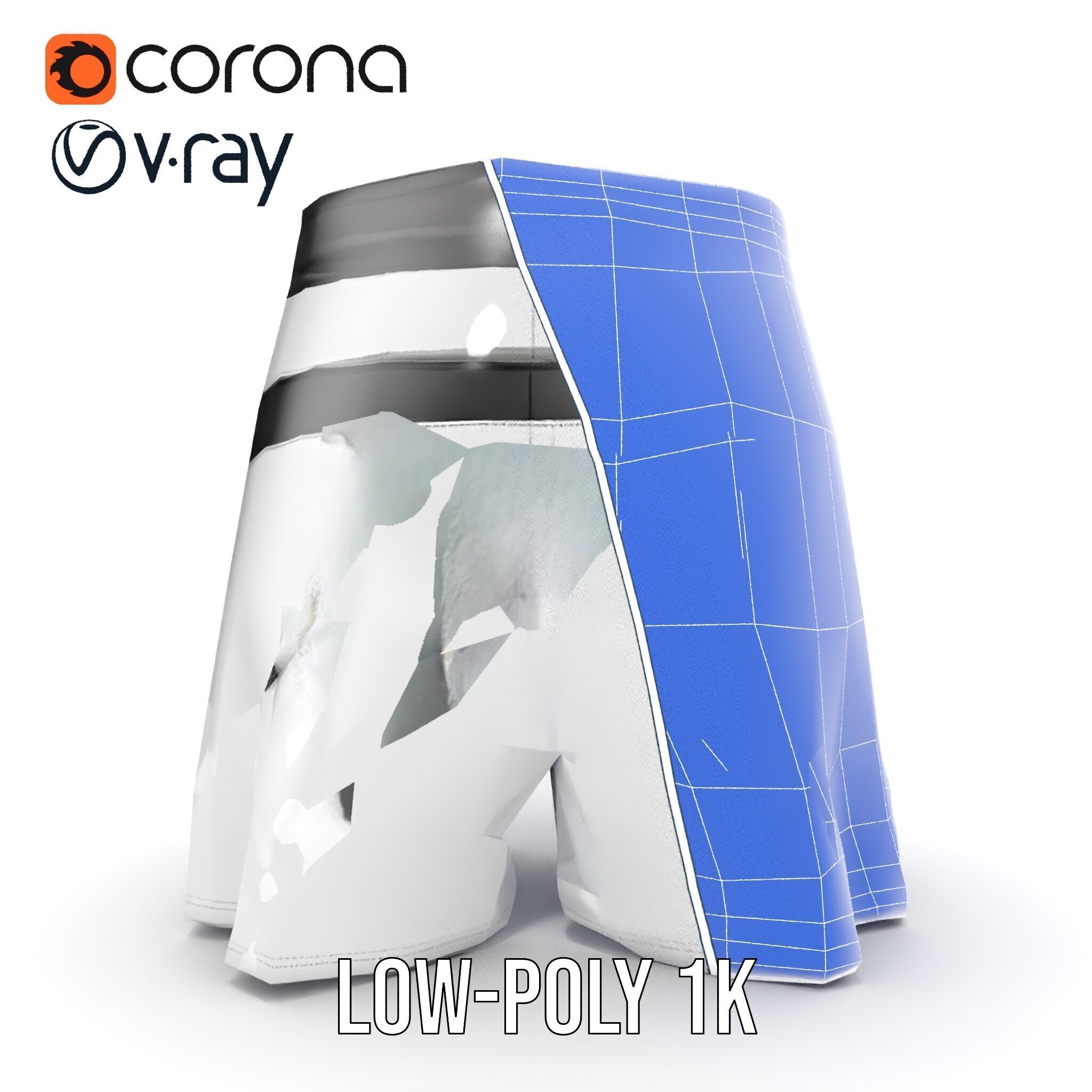 Sports Shorts D Model Pack  Realistic Polyester Design Low-poly 3D model_25