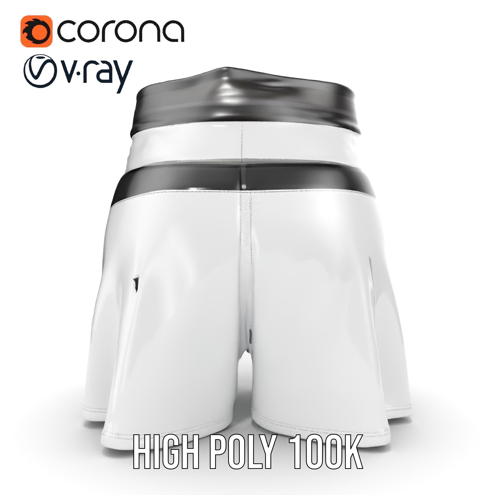 Sports Shorts D Model Pack  Realistic Polyester Design Low-poly 3D model_26