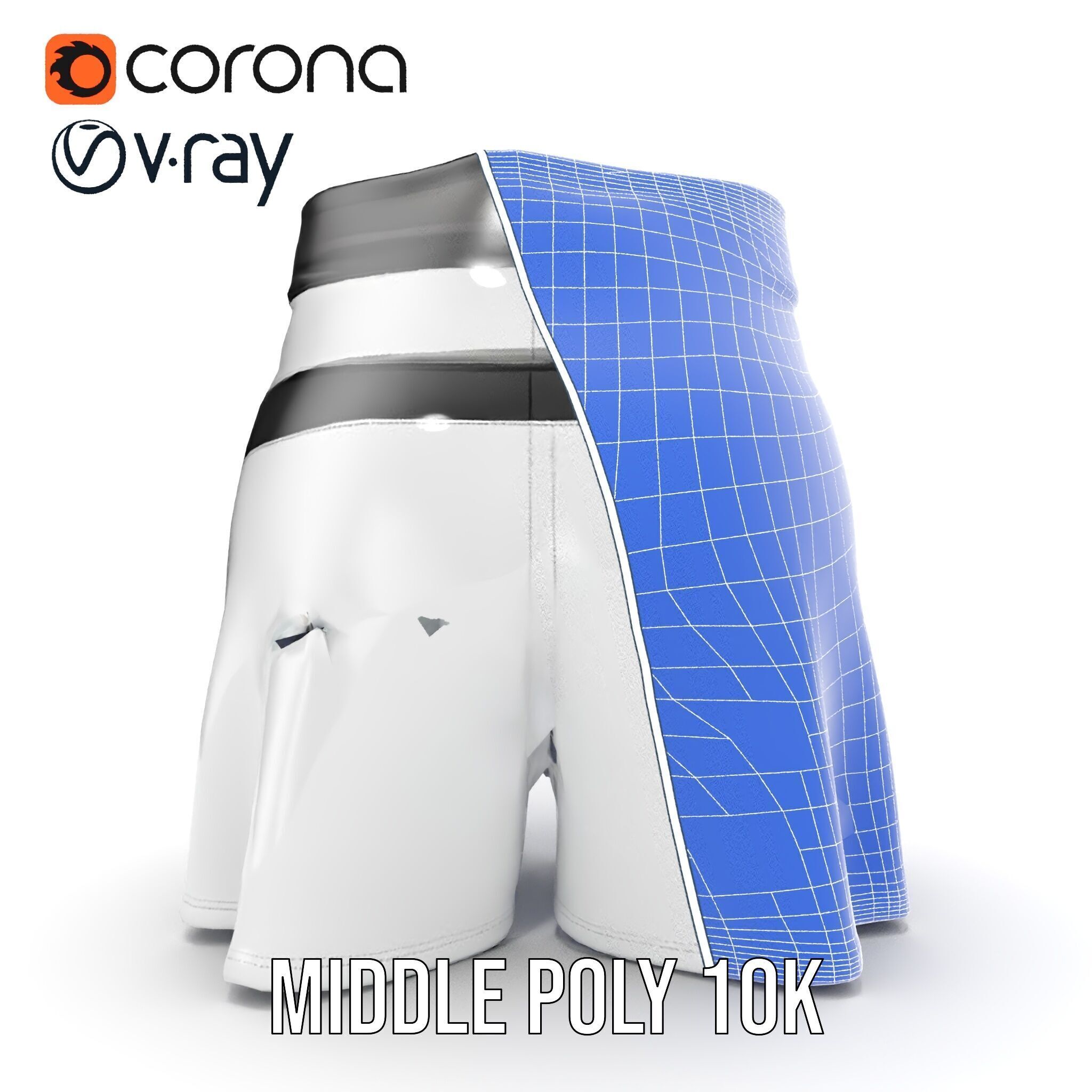 Sports Shorts D Model Pack  Realistic Polyester Design Low-poly 3D model_24