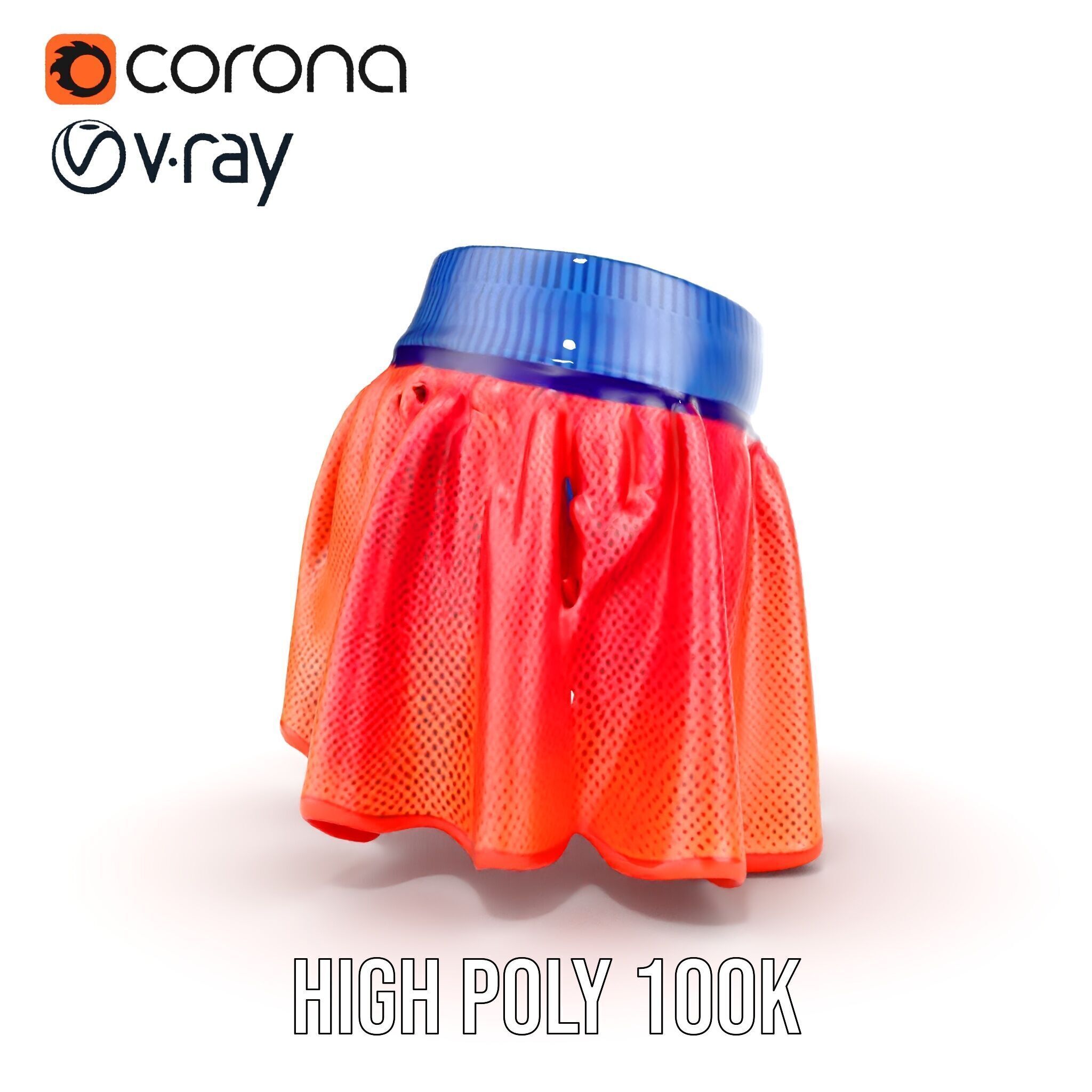 Sporty Mesh Skirt Model Pack Low-poly 3D model_27