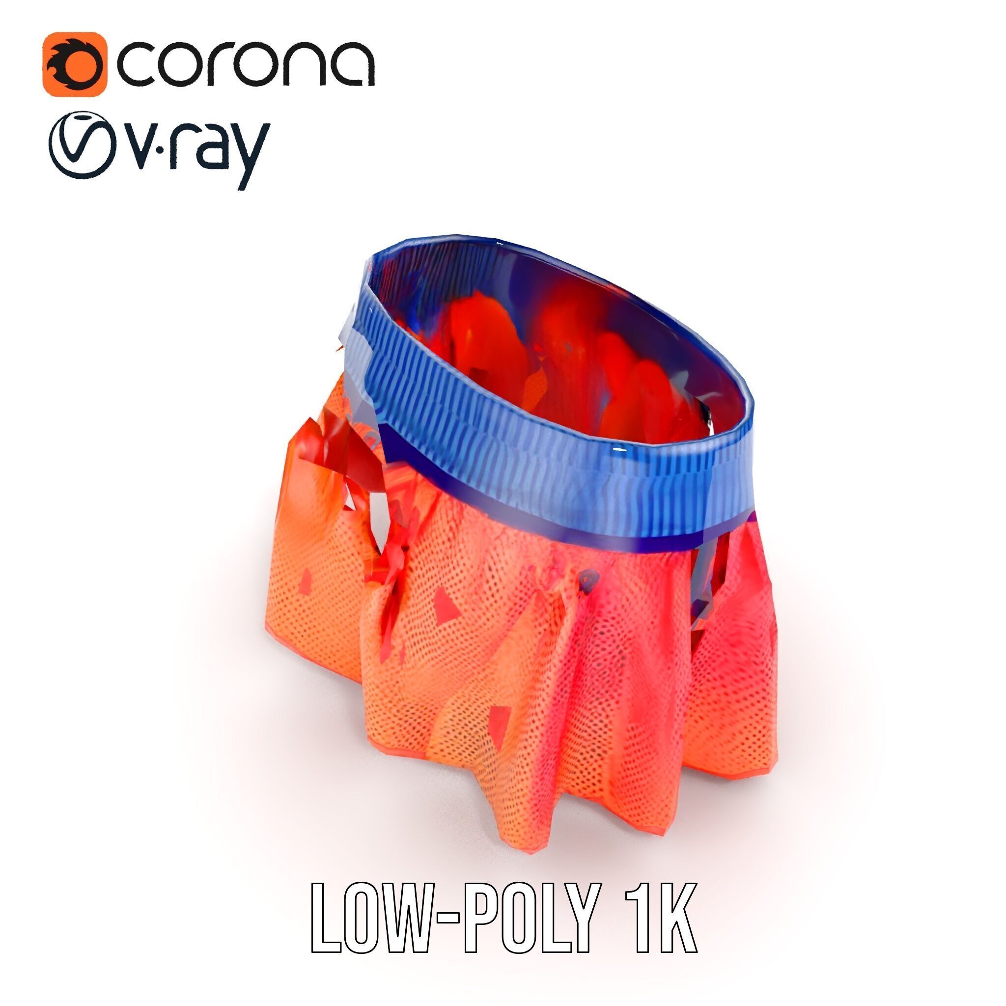 Sporty Mesh Skirt Model Pack Low-poly 3D model_13