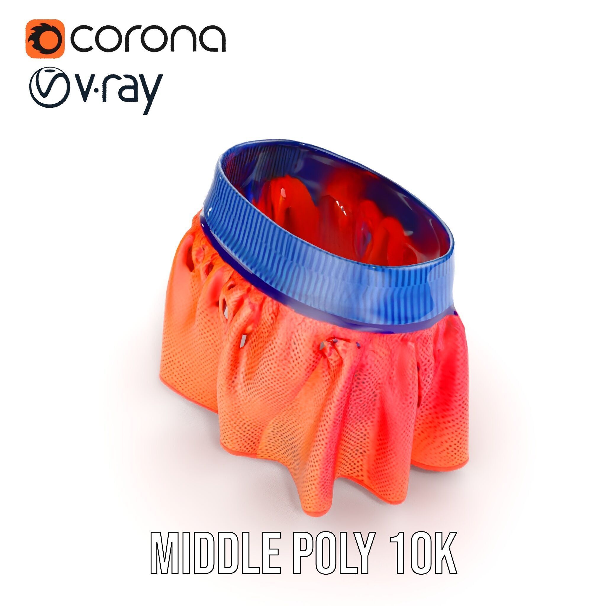 Sporty Mesh Skirt Model Pack Low-poly 3D model_6