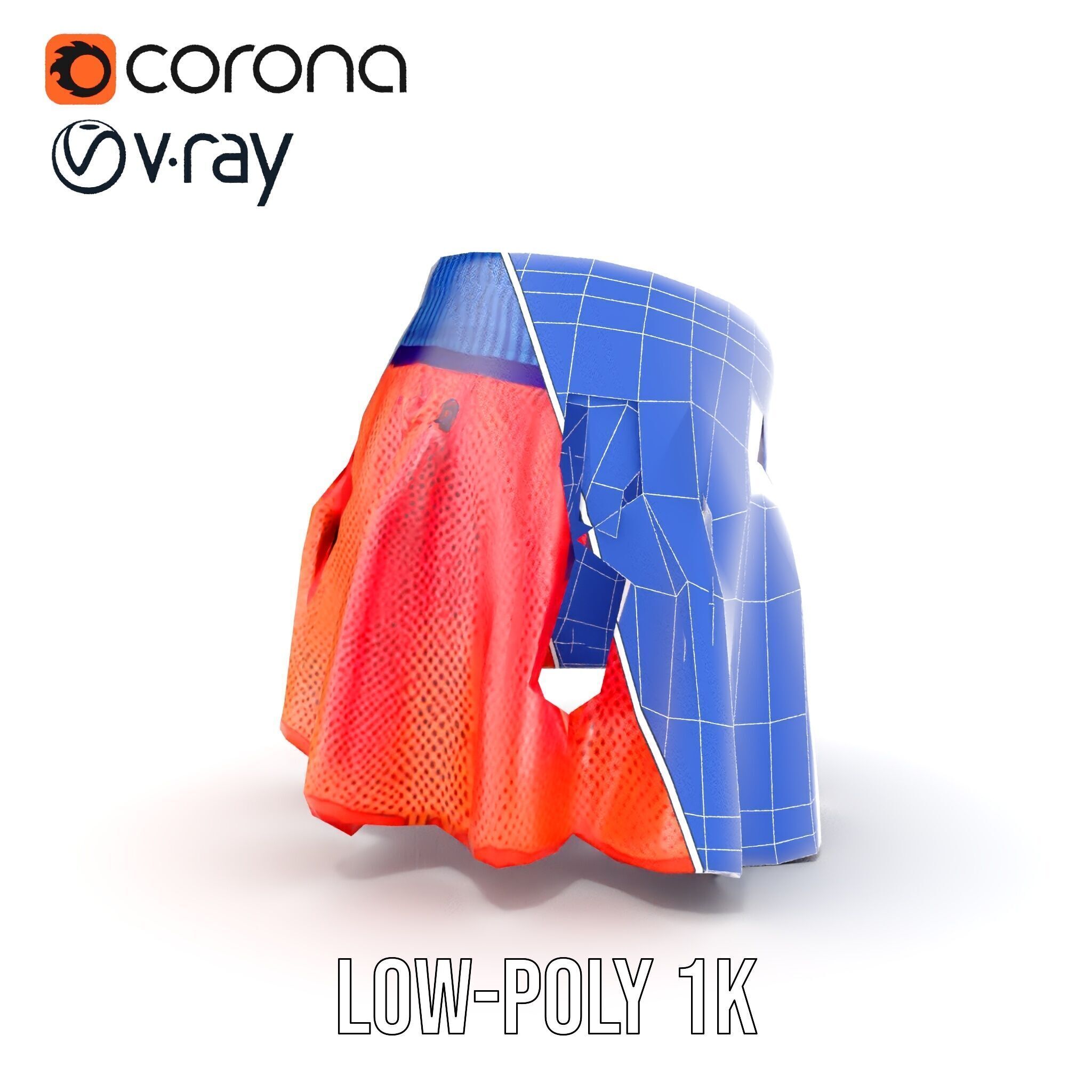 Sporty Mesh Skirt Model Pack Low-poly 3D model_24