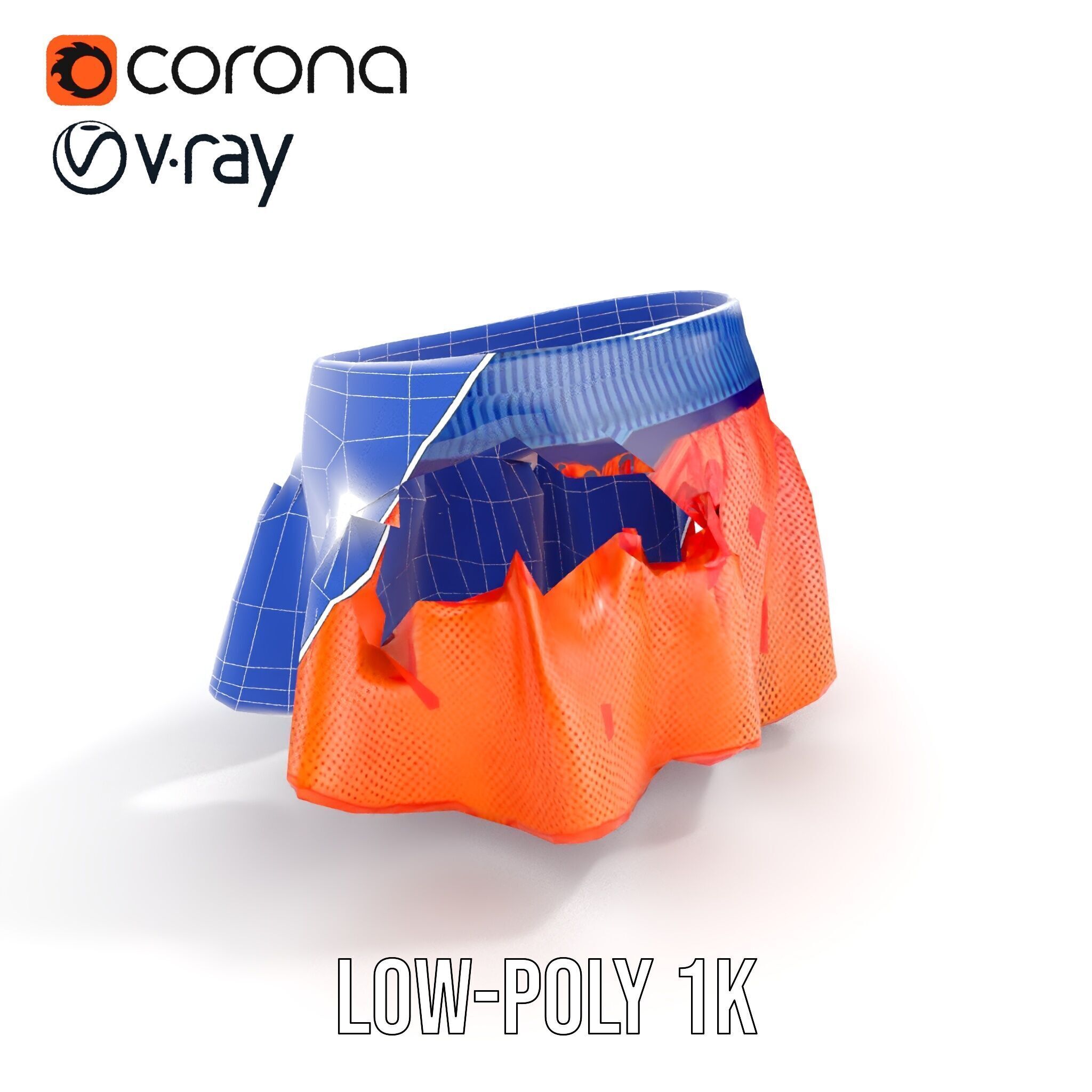 Sporty Mesh Skirt Model Pack Low-poly 3D model_32