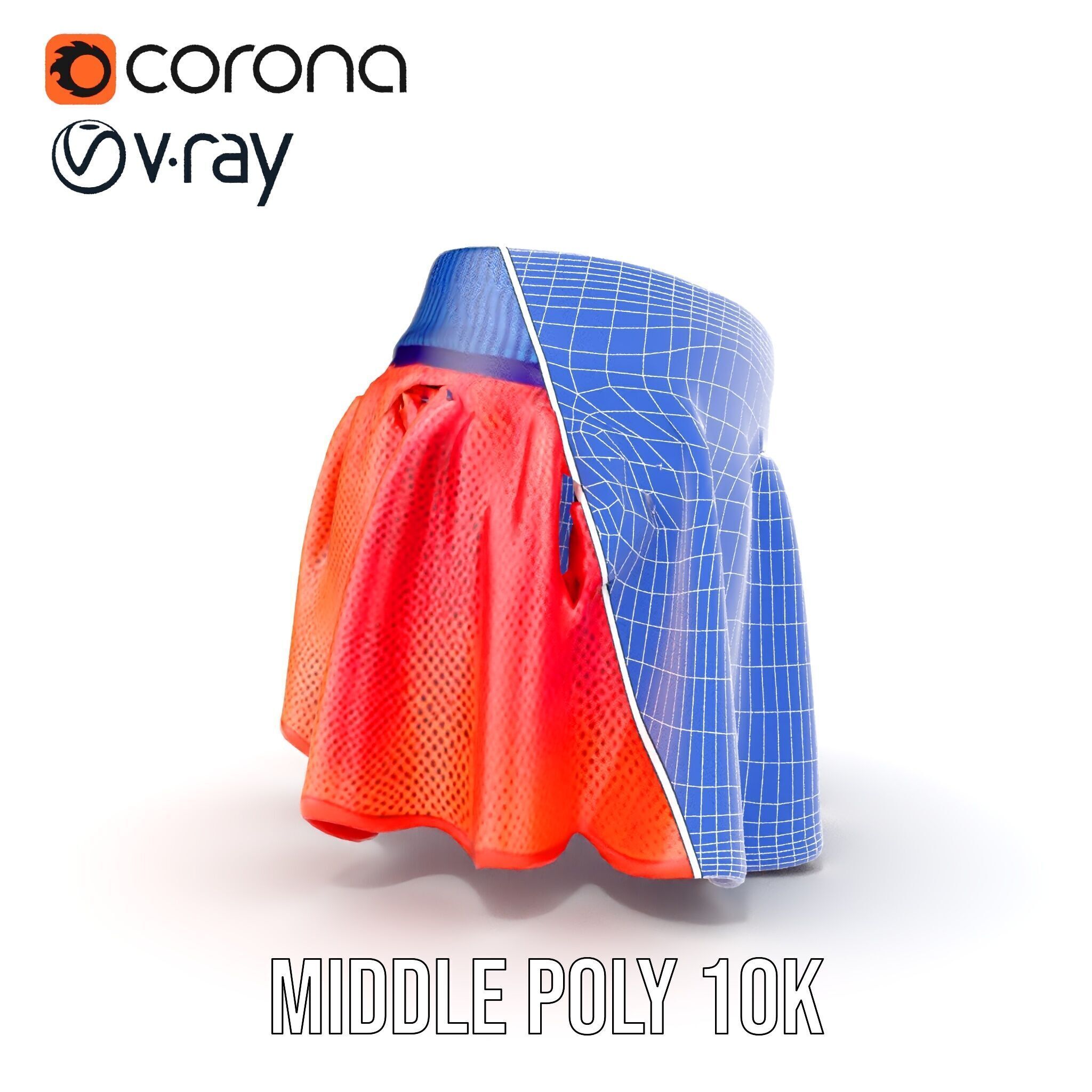 Sporty Mesh Skirt Model Pack Low-poly 3D model_25