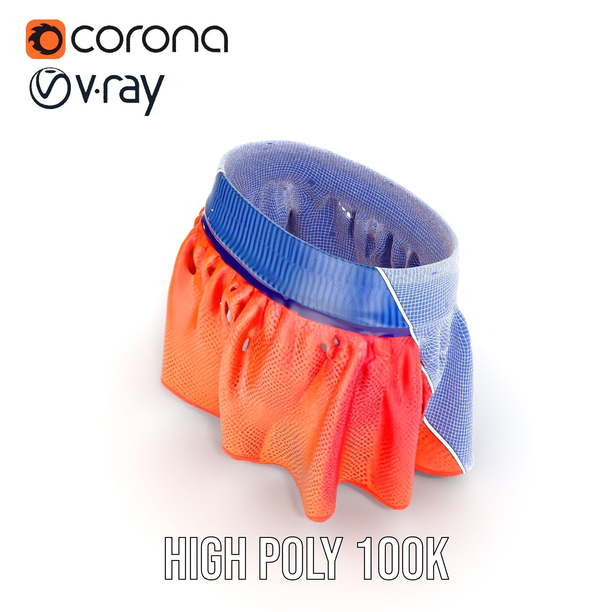 Sporty Mesh Skirt Model Pack Low-poly 3D model_33