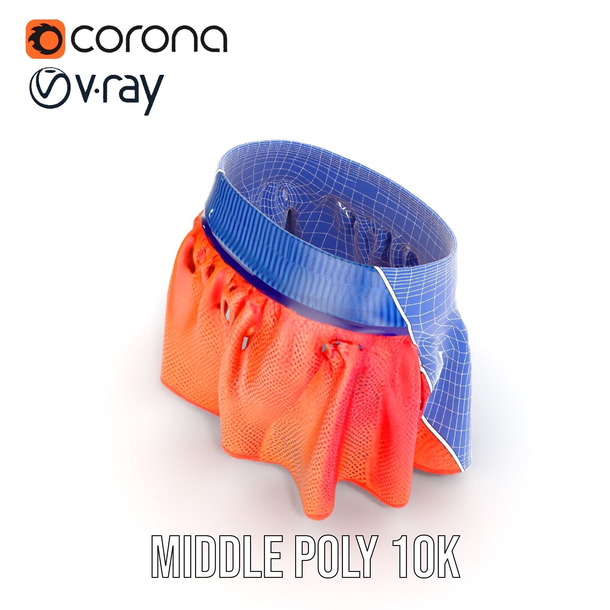 Sporty Mesh Skirt Model Pack Low-poly 3D model_20