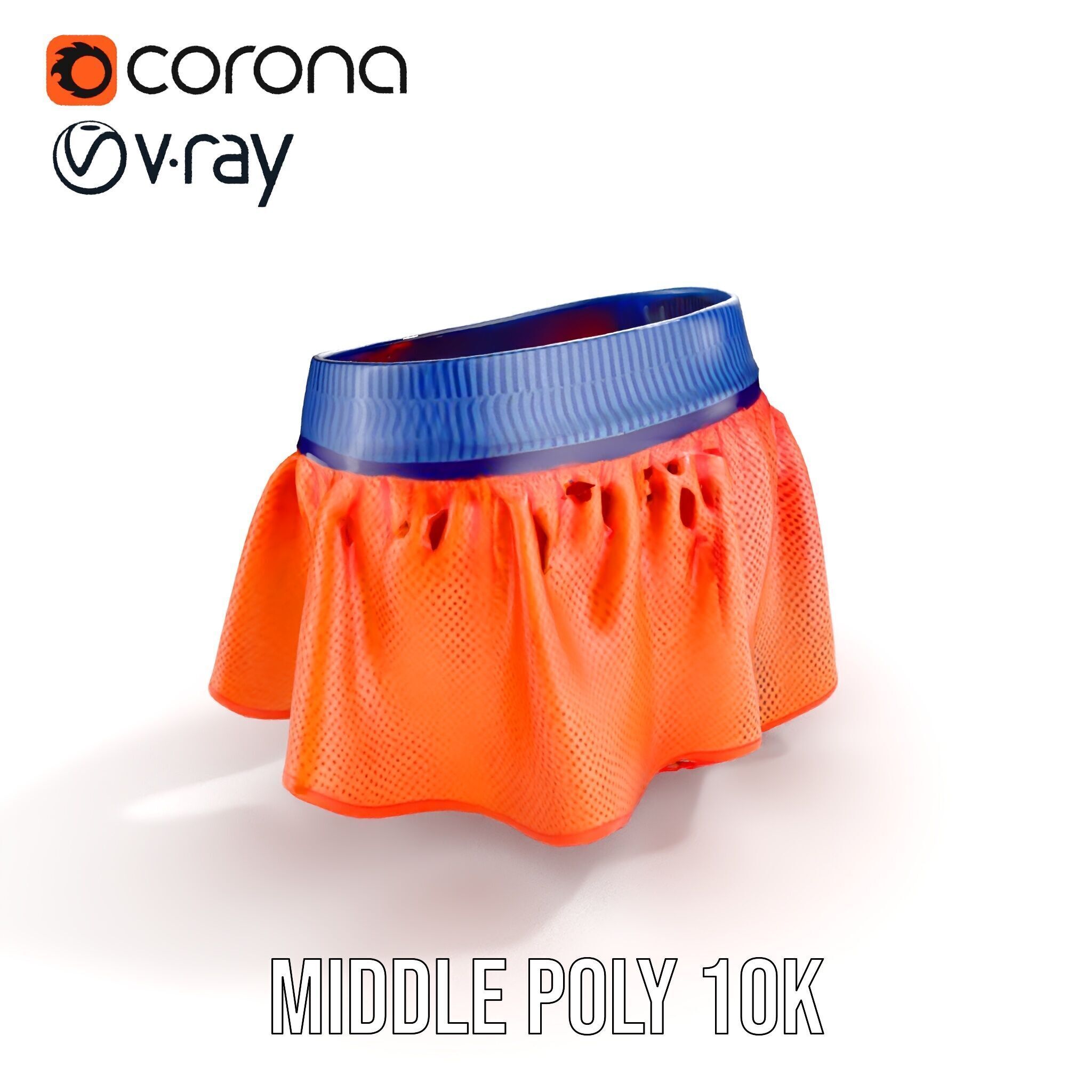 Sporty Mesh Skirt Model Pack Low-poly 3D model_12