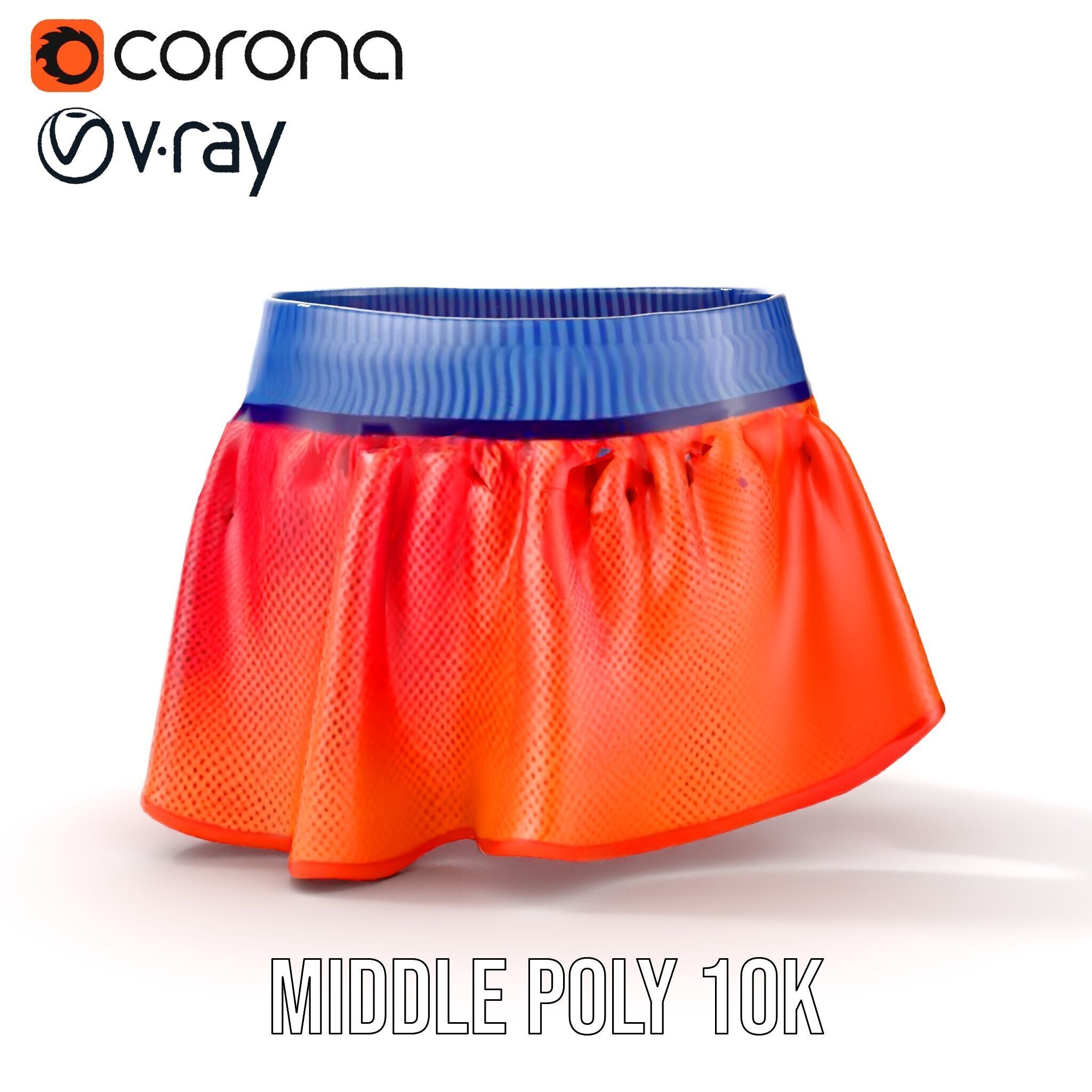 Sporty Mesh Skirt Model Pack Low-poly 3D model_28