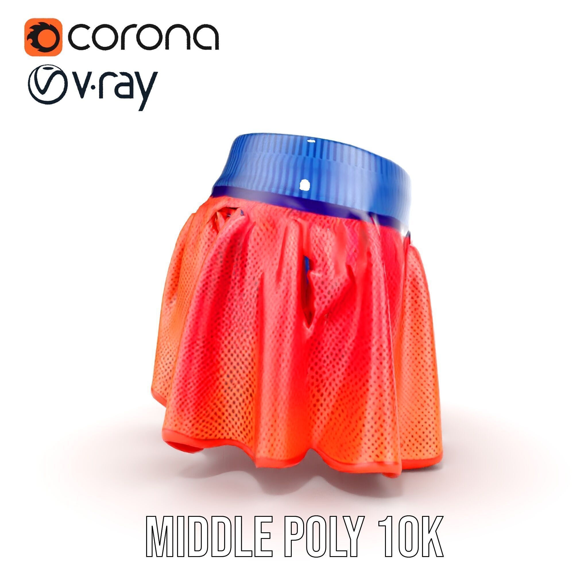 Sporty Mesh Skirt Model Pack Low-poly 3D model_23