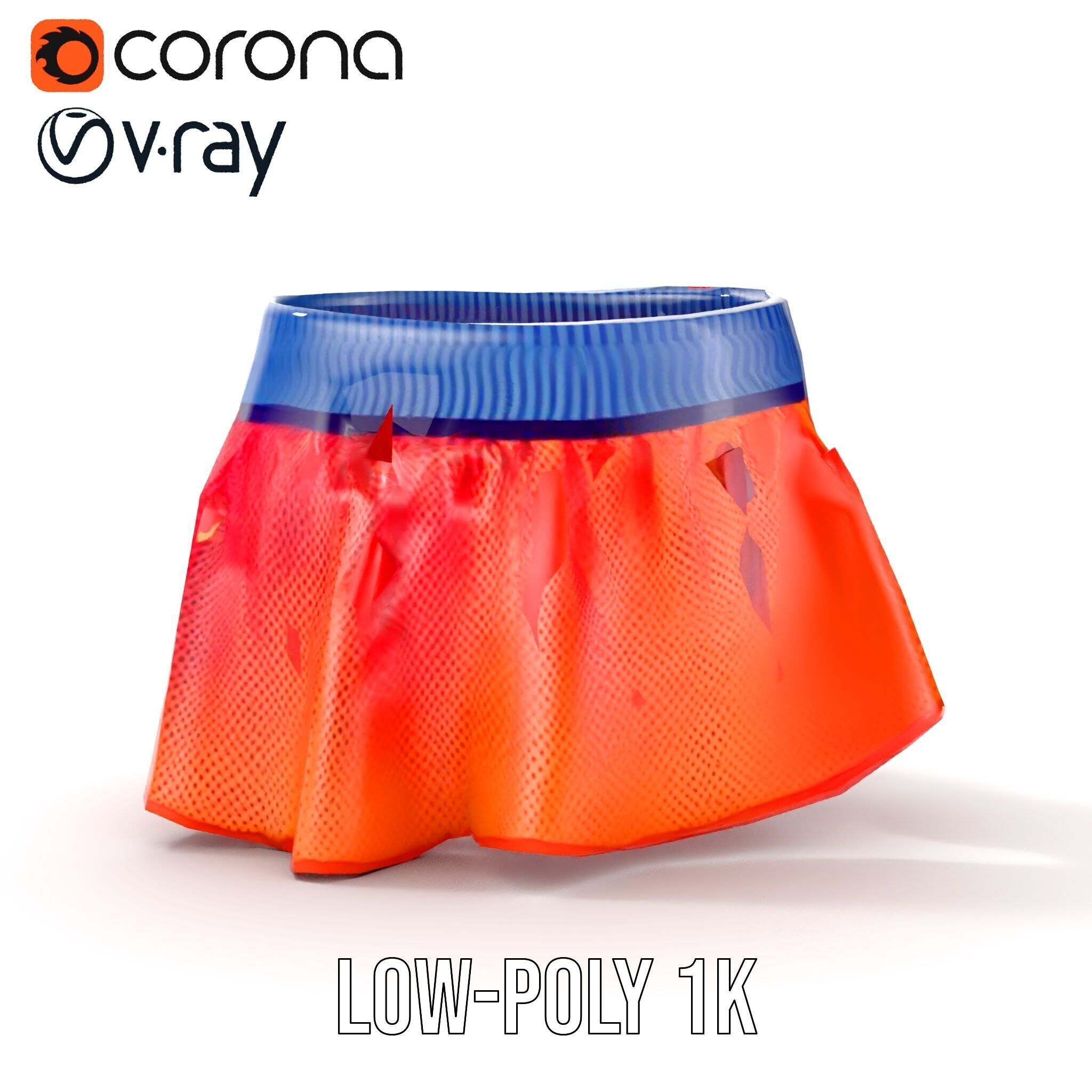 Sporty Mesh Skirt Model Pack Low-poly 3D model_18