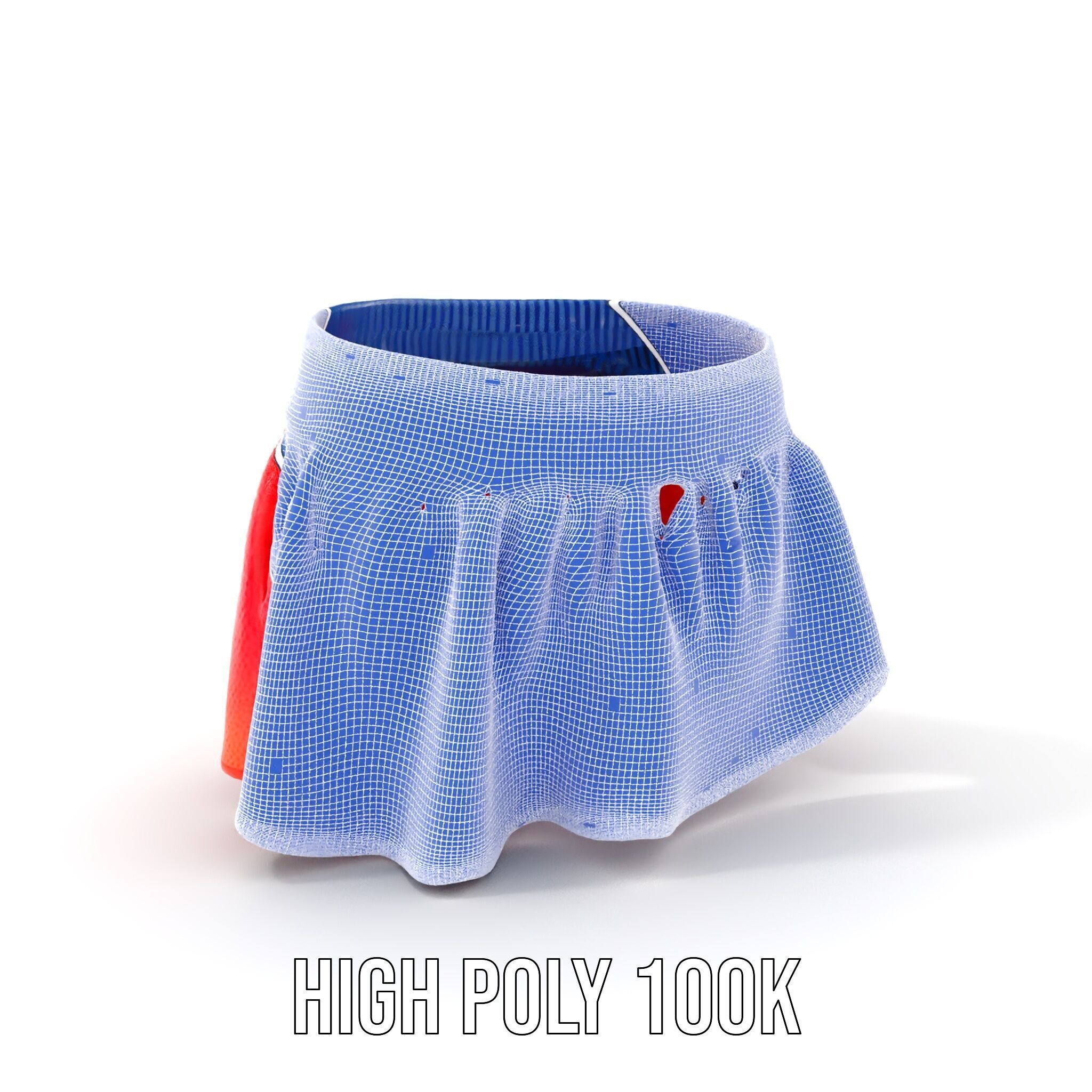 Sporty Mesh Skirt Model Pack Low-poly 3D model_4