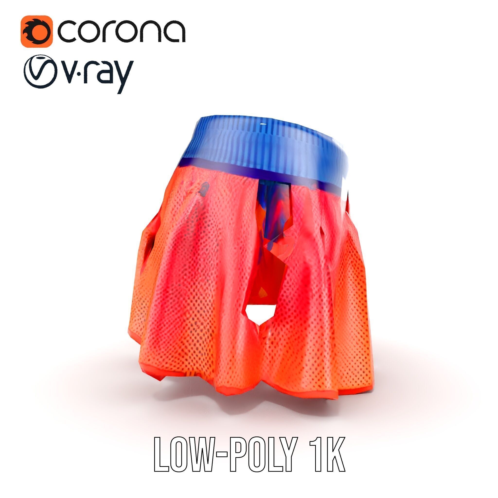 Sporty Mesh Skirt Model Pack Low-poly 3D model_26