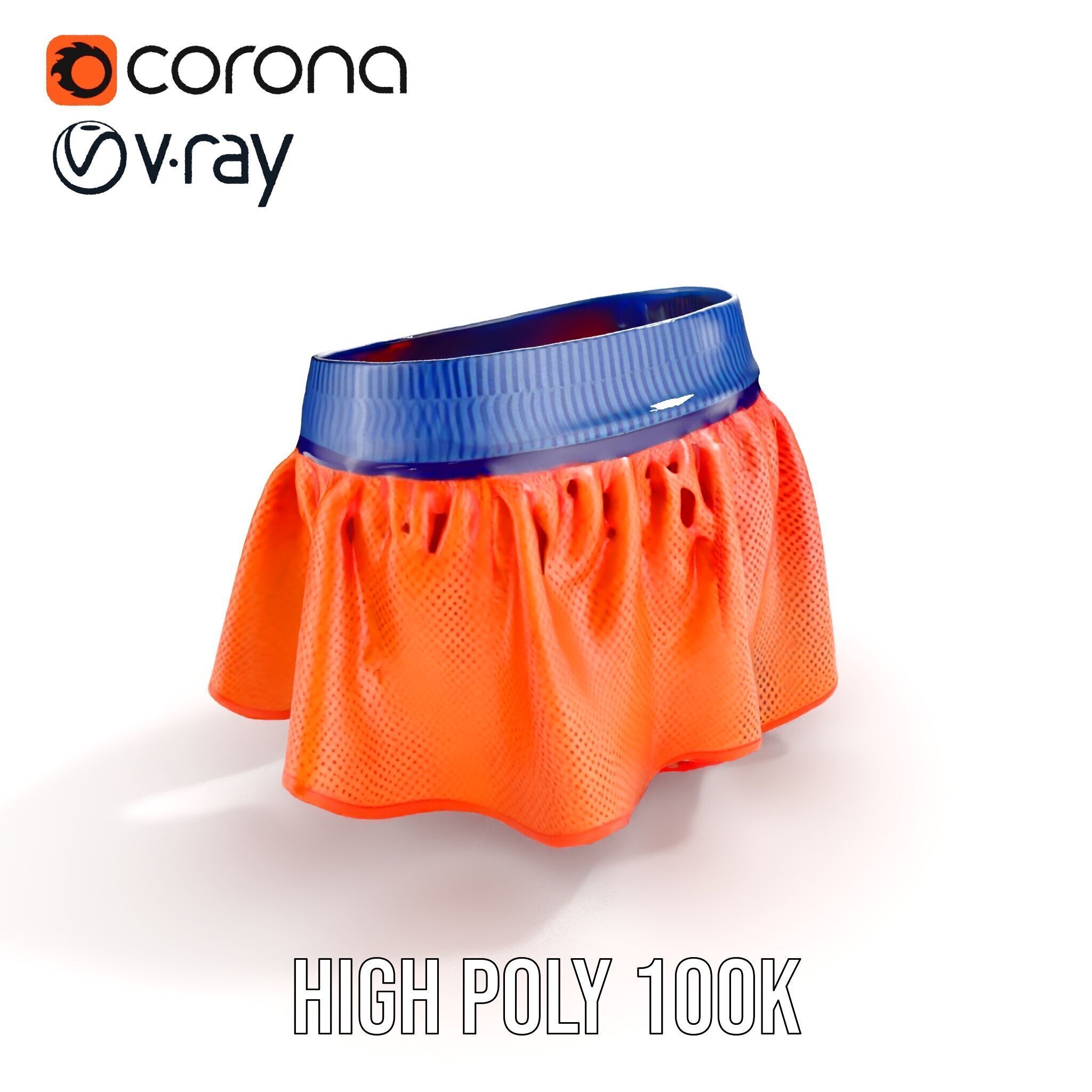 Sporty Mesh Skirt Model Pack Low-poly 3D model_22