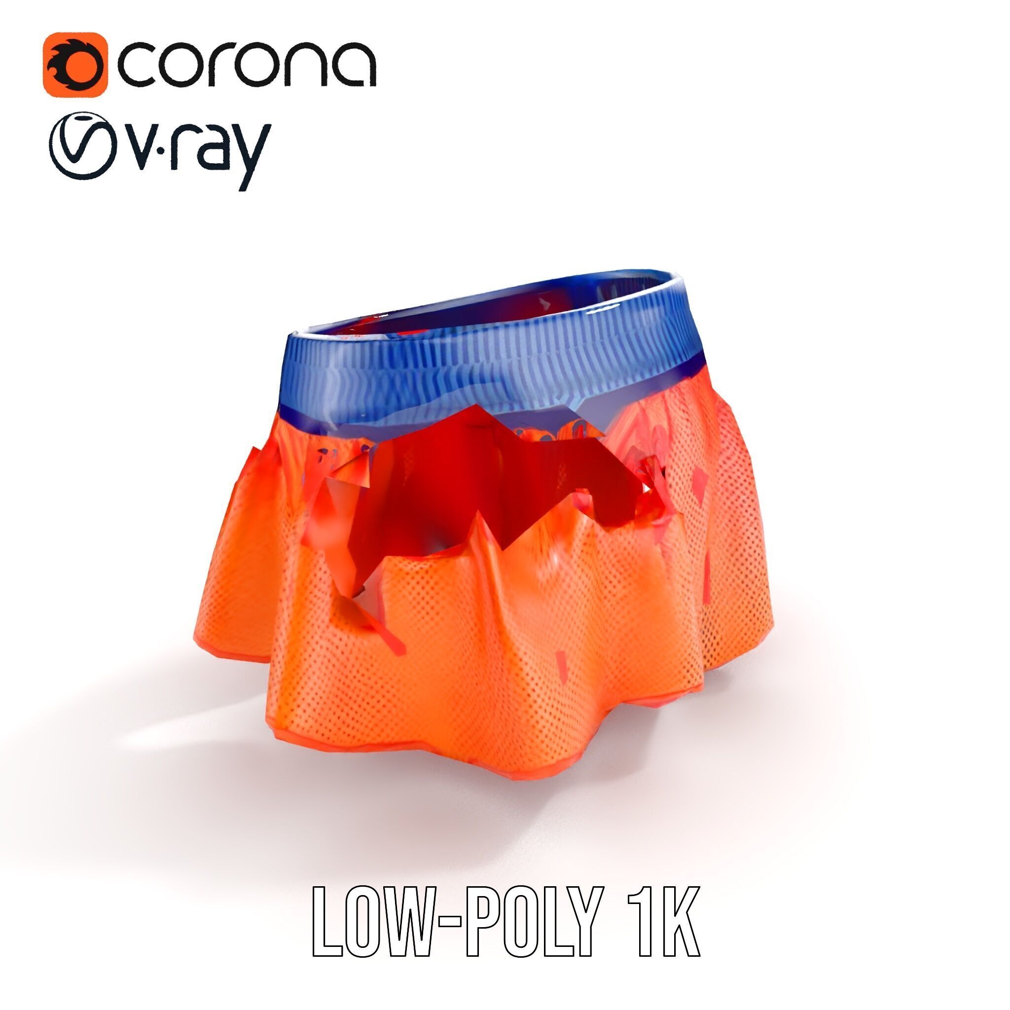 Sporty Mesh Skirt Model Pack Low-poly 3D model_7