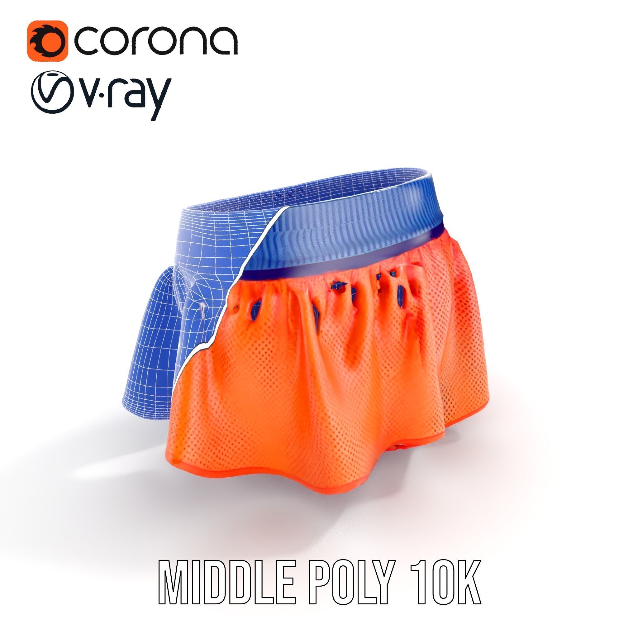 Sporty Mesh Skirt Model Pack Low-poly 3D model_15