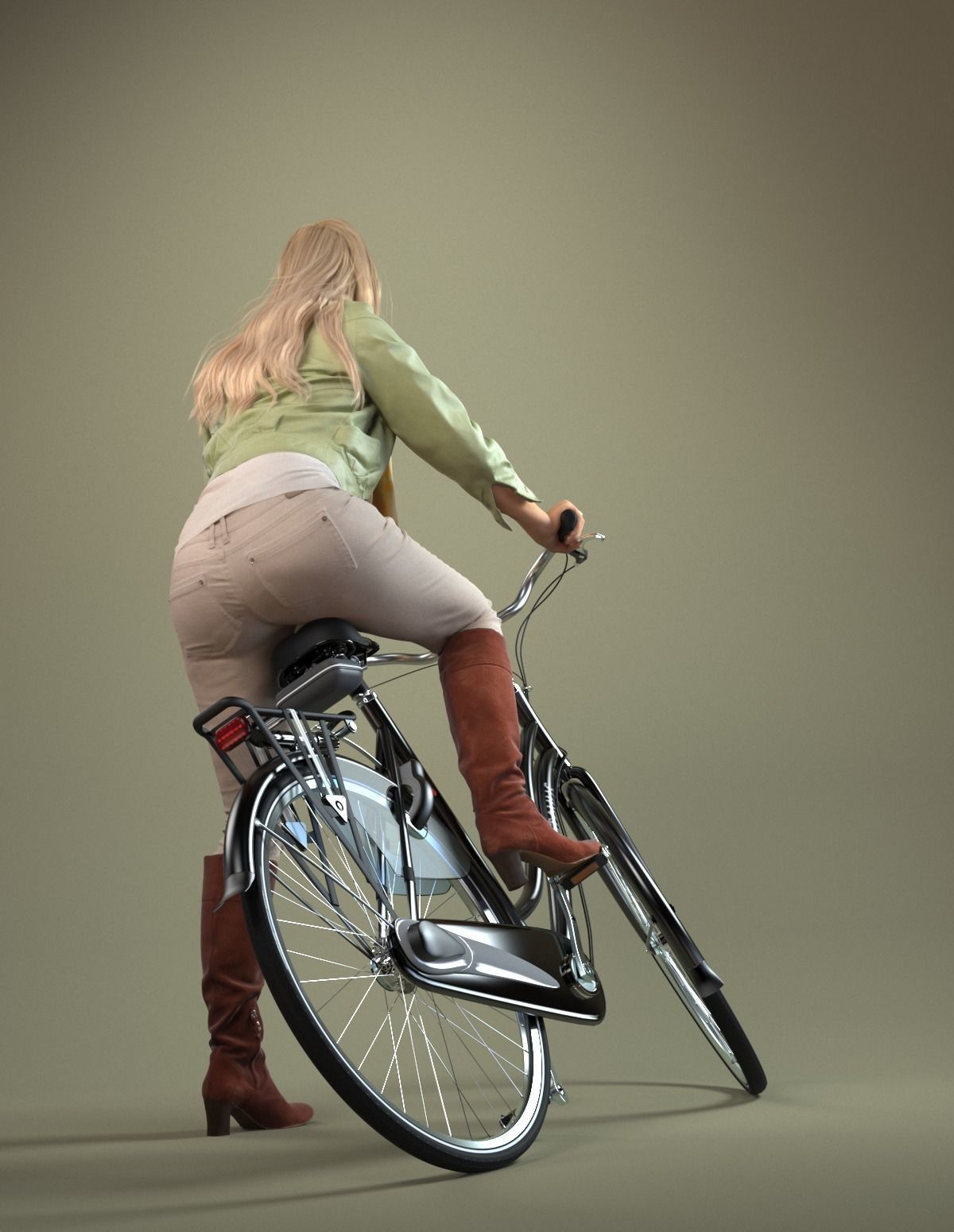 00051Linda006 Lady With Bicycle Pre Posed 3D Model 3D model_7