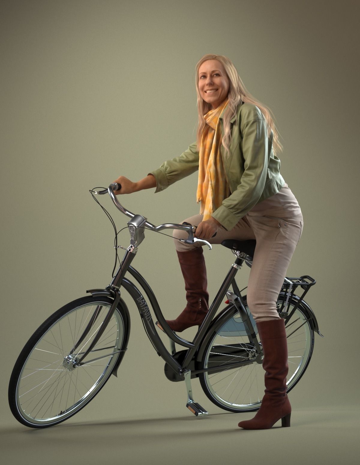 00051Linda006 Lady With Bicycle Pre Posed 3D Model 3D model_10