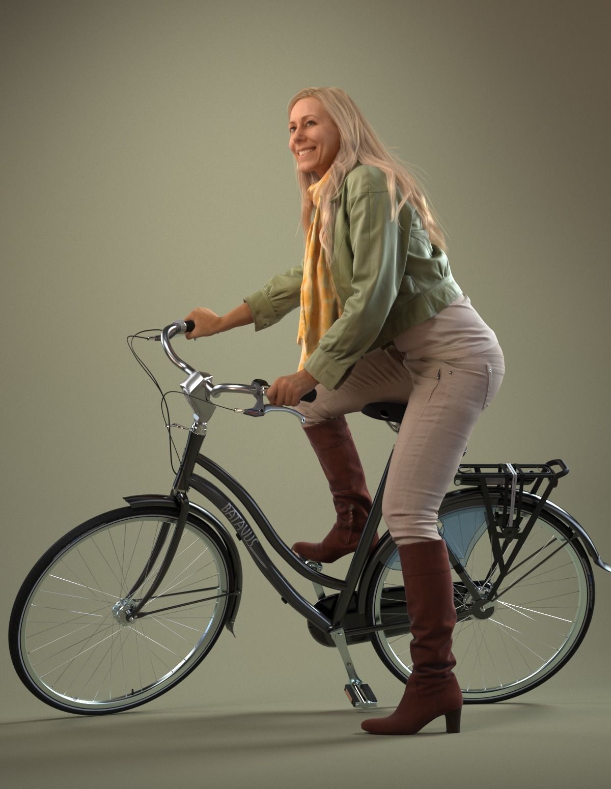 00051Linda006 Lady With Bicycle Pre Posed 3D Model 3D model_11