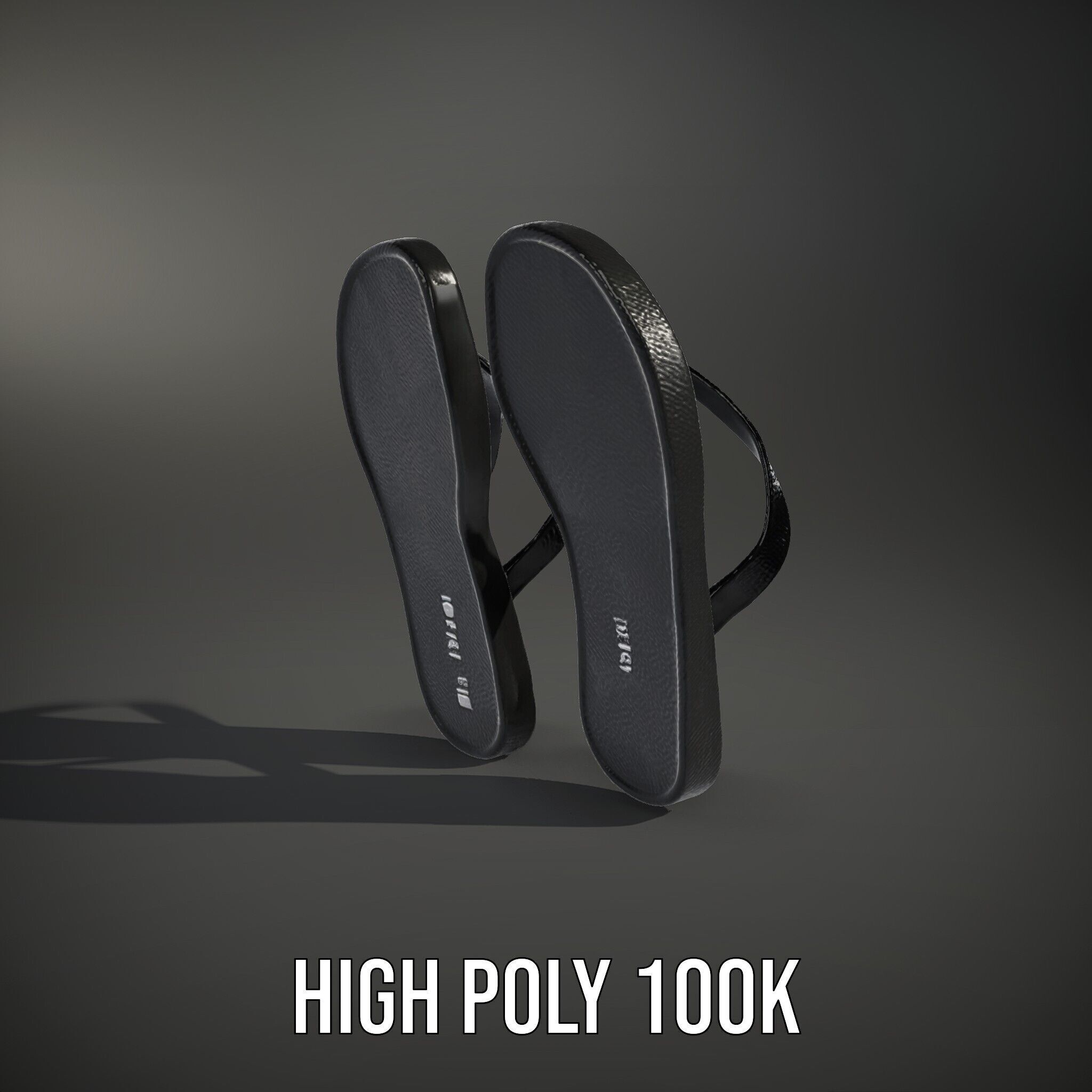 FlipFlop Sandals D Model Pack Low-poly 3D model_14
