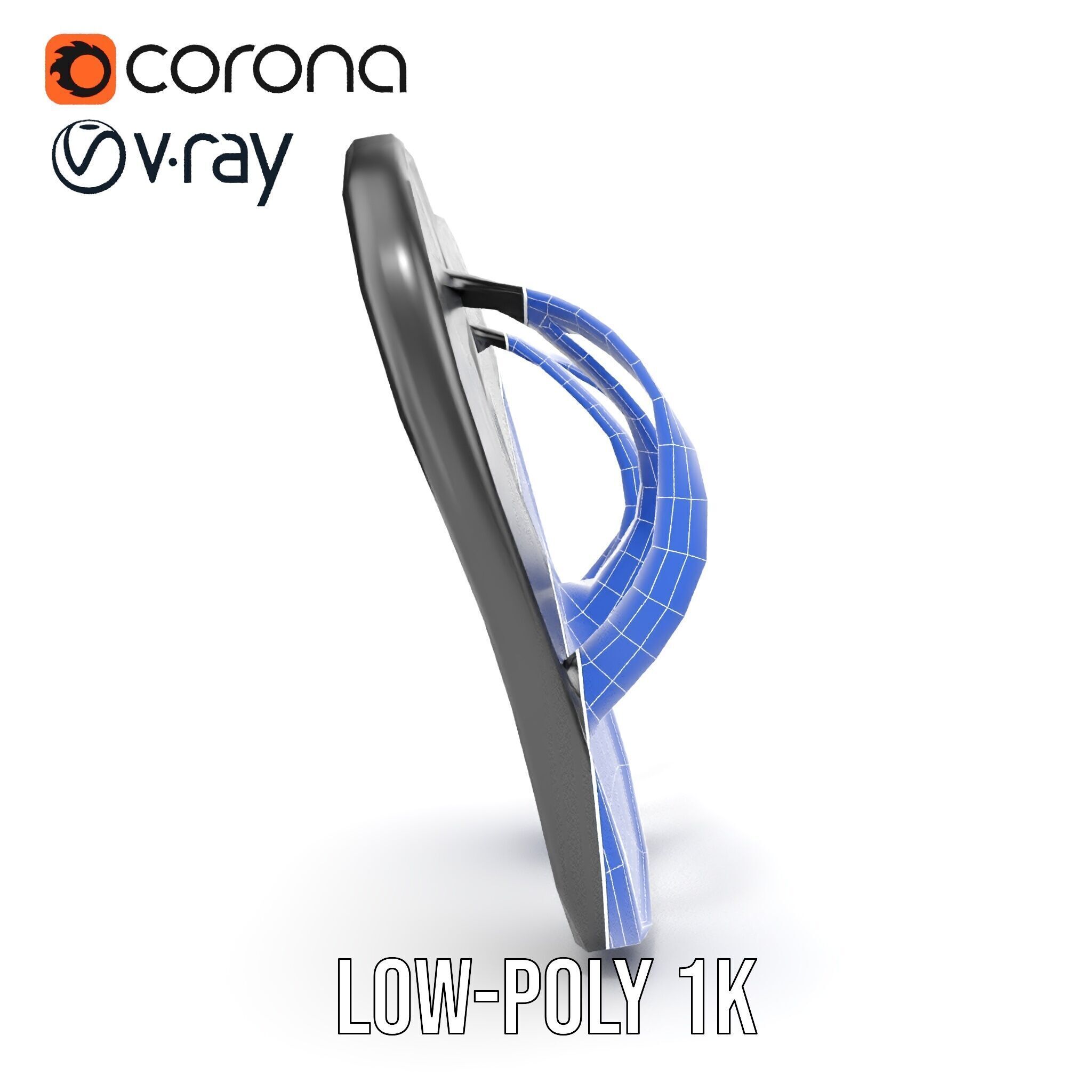 FlipFlop Sandals D Model Pack Low-poly 3D model_26