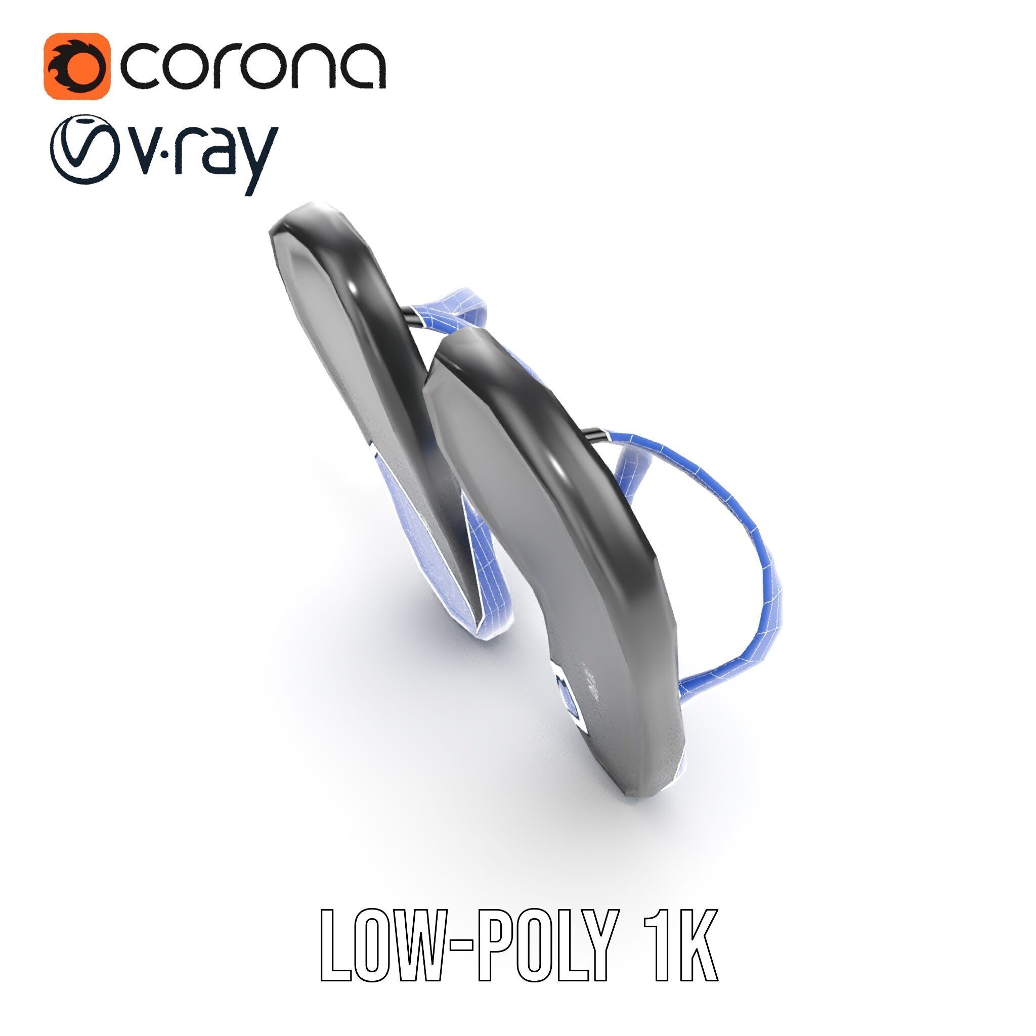 FlipFlop Sandals D Model Pack Low-poly 3D model_23