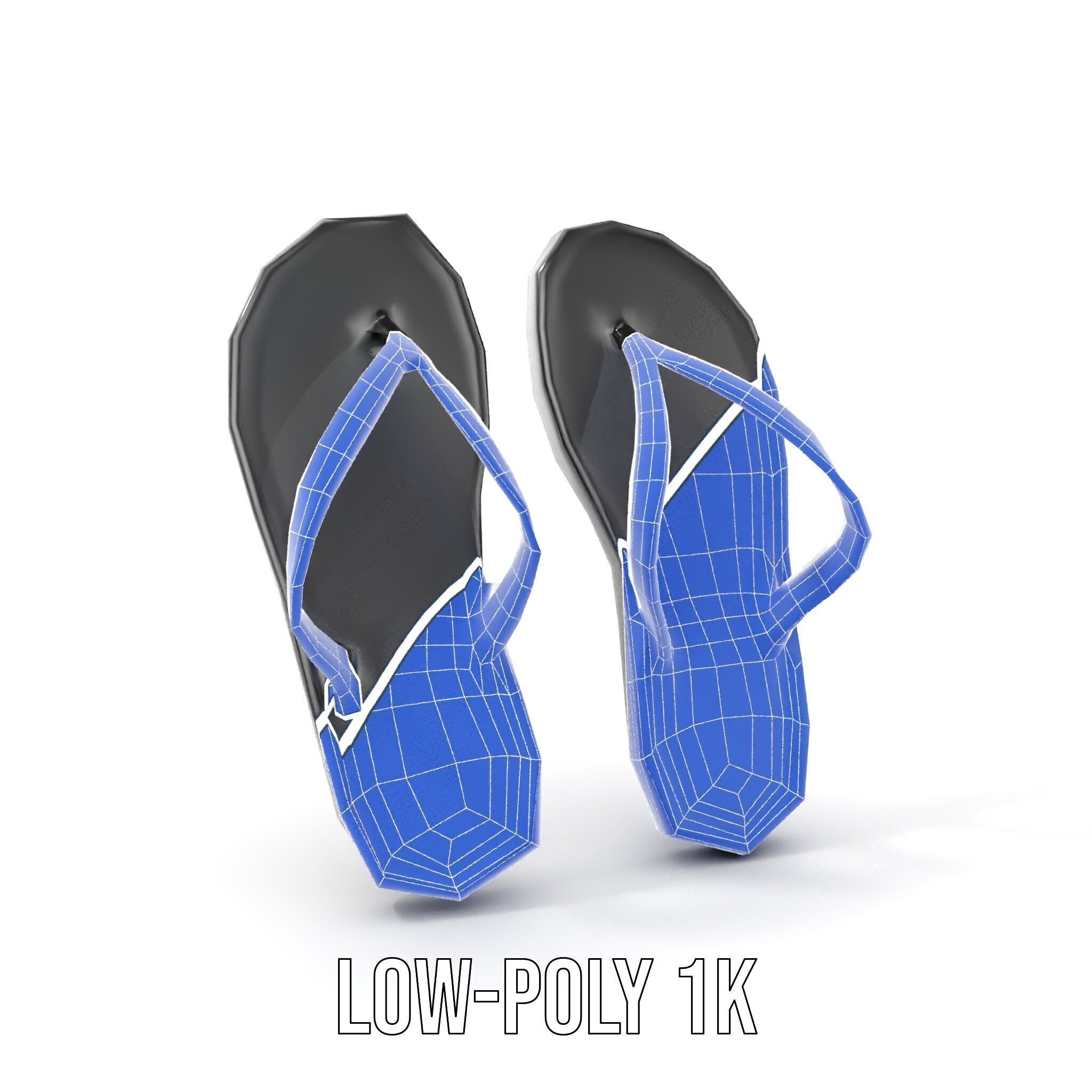 FlipFlop Sandals D Model Pack Low-poly 3D model_21
