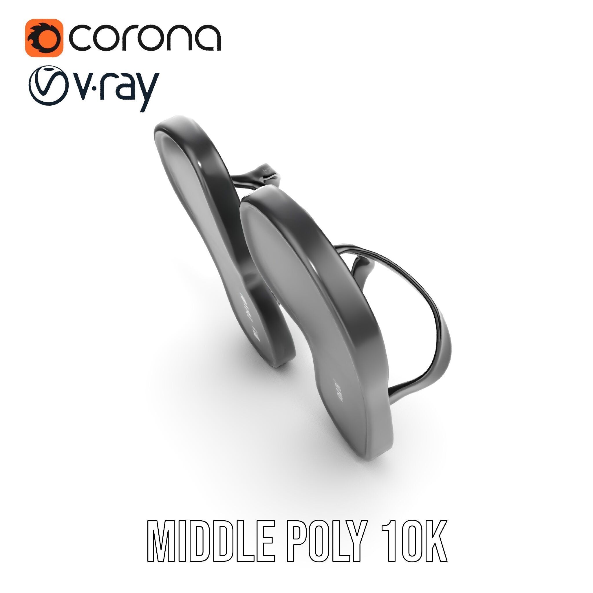 FlipFlop Sandals D Model Pack Low-poly 3D model_12