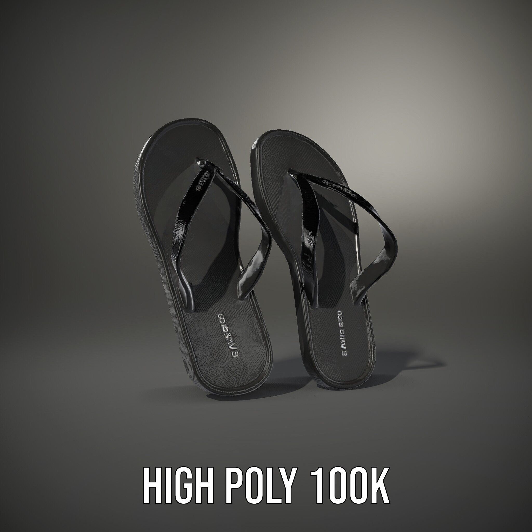 FlipFlop Sandals D Model Pack Low-poly 3D model_8