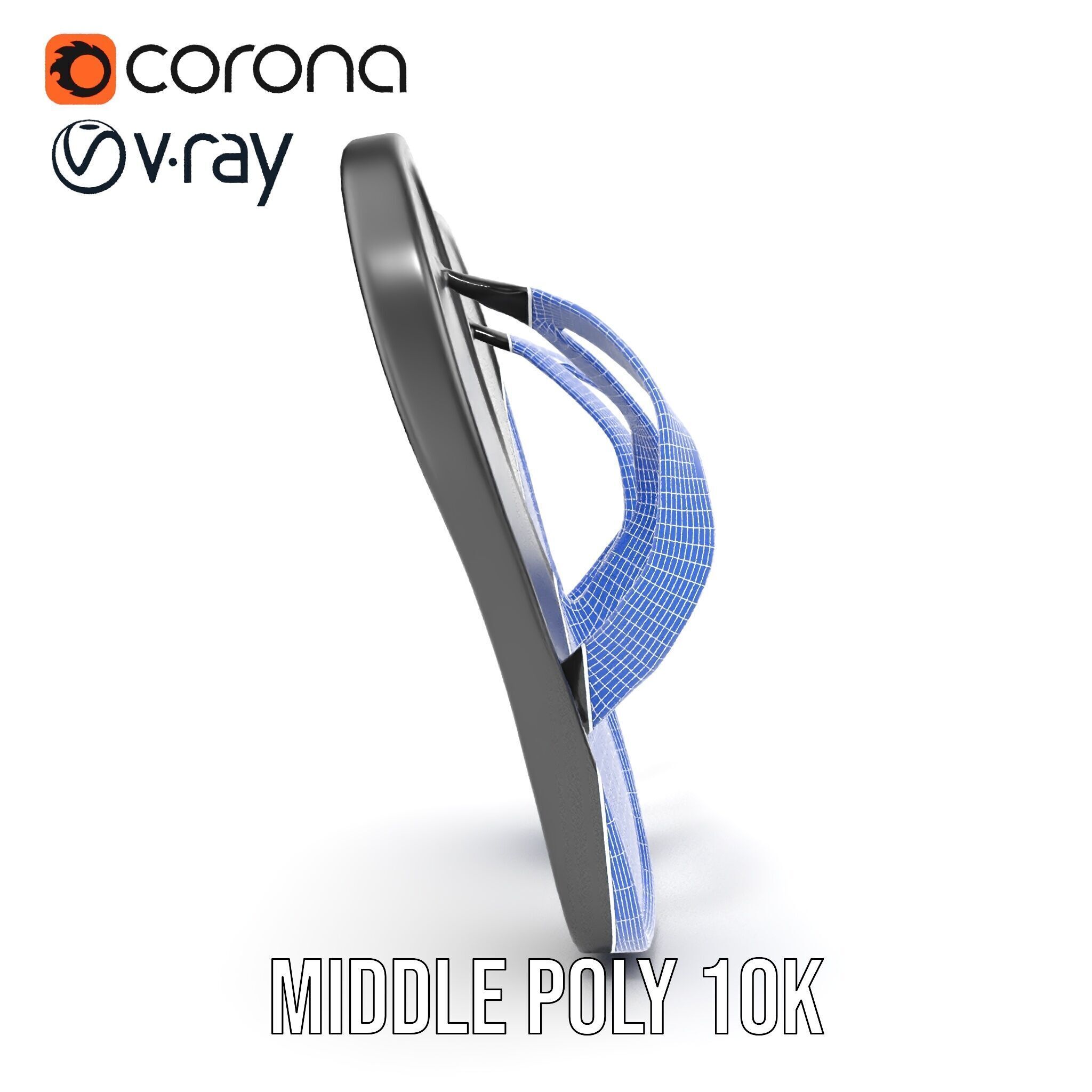 FlipFlop Sandals D Model Pack Low-poly 3D model_30