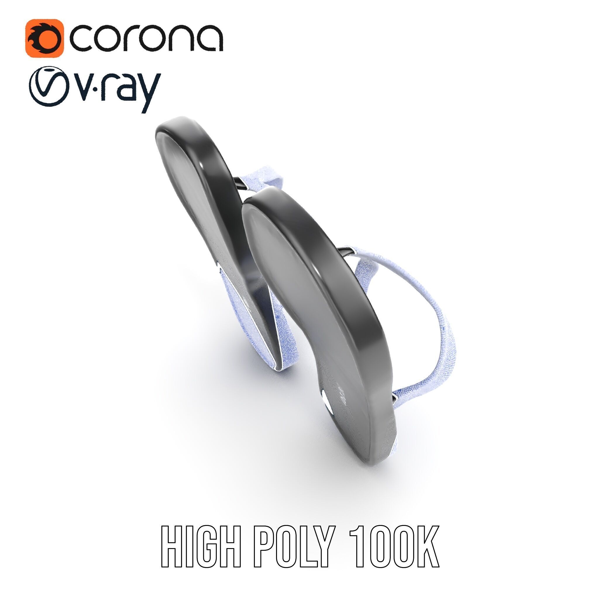 FlipFlop Sandals D Model Pack Low-poly 3D model_35