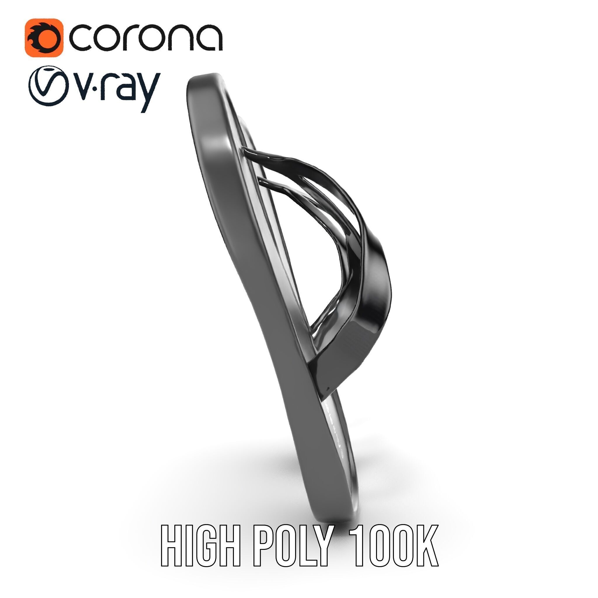 FlipFlop Sandals D Model Pack Low-poly 3D model_24