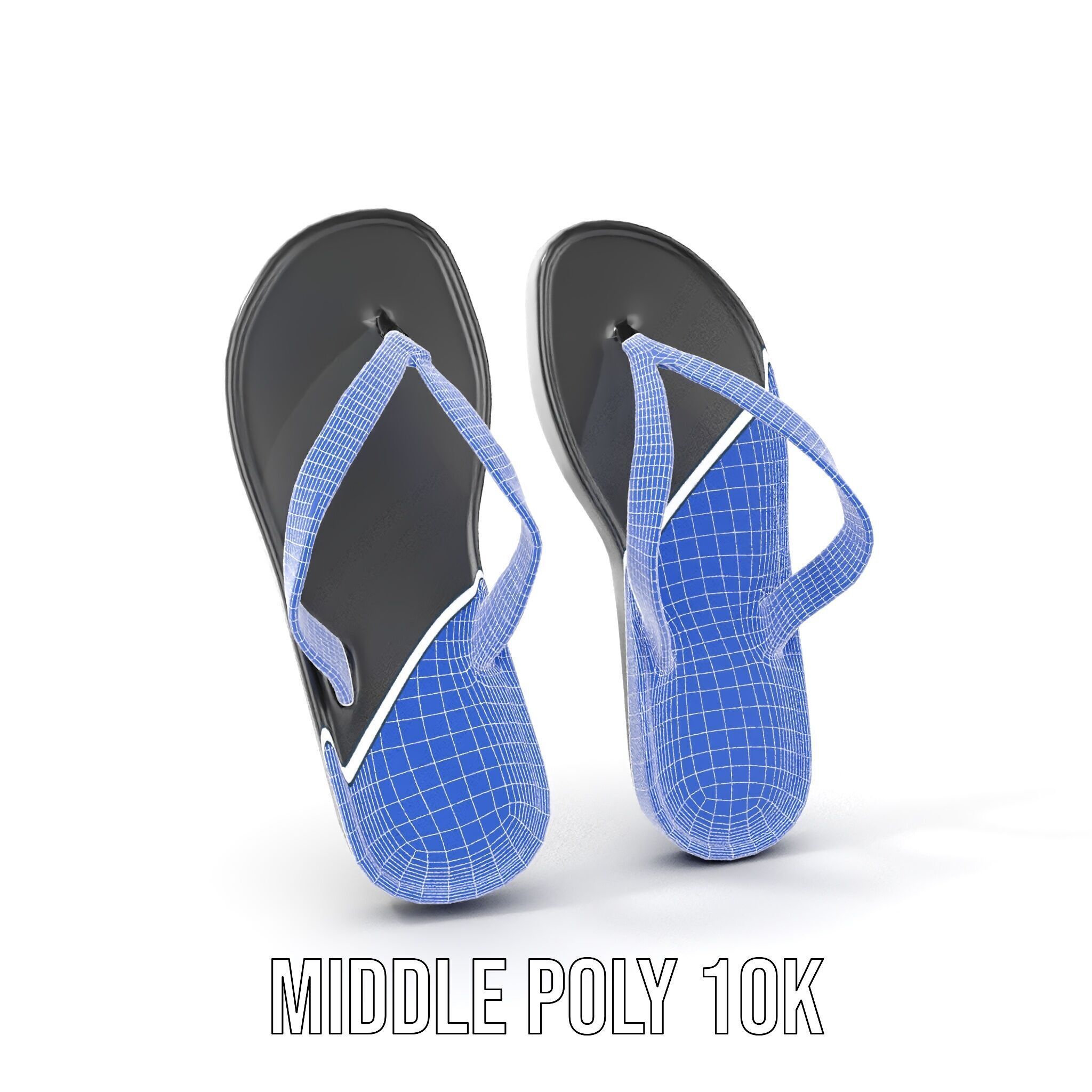 FlipFlop Sandals D Model Pack Low-poly 3D model_20