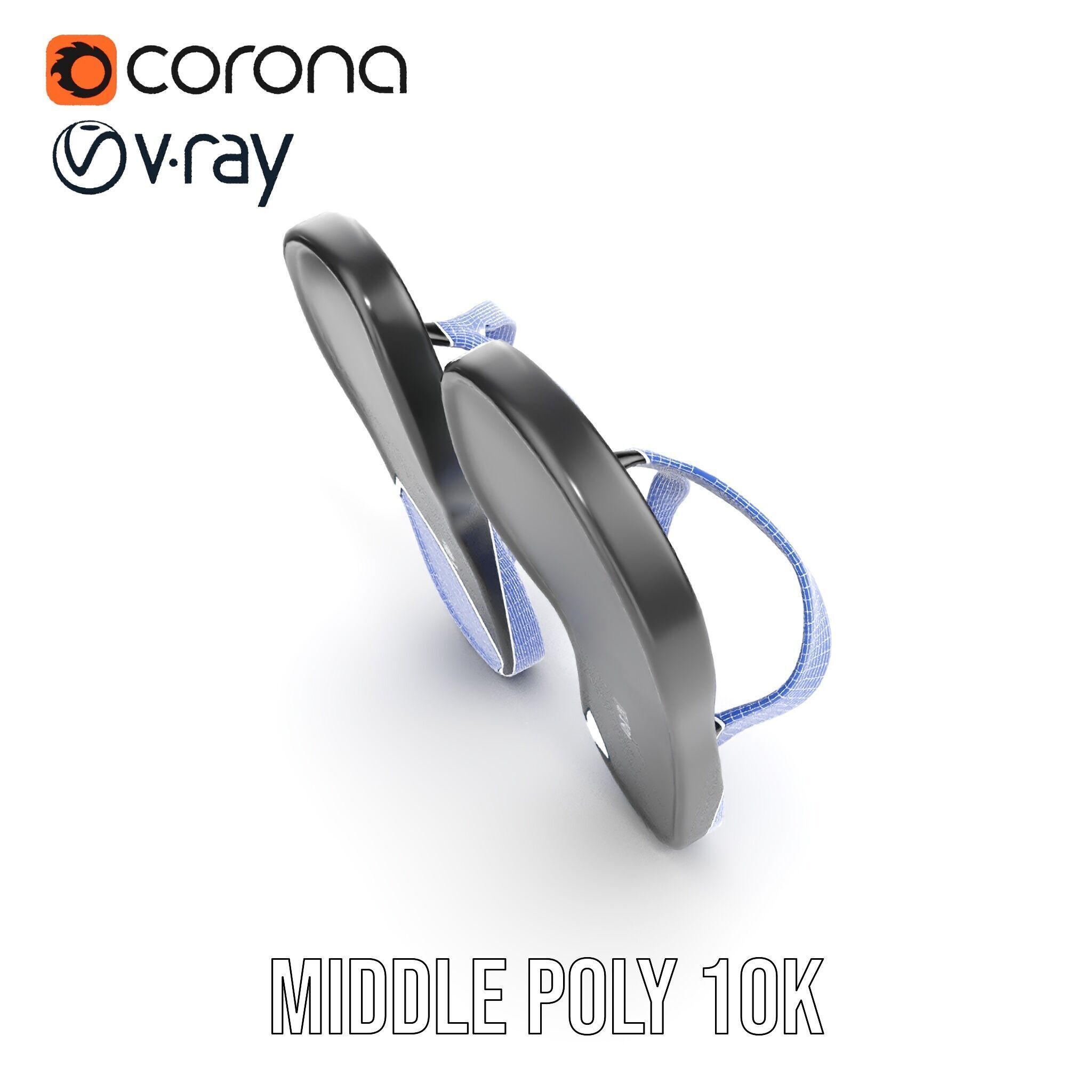 FlipFlop Sandals D Model Pack Low-poly 3D model_28