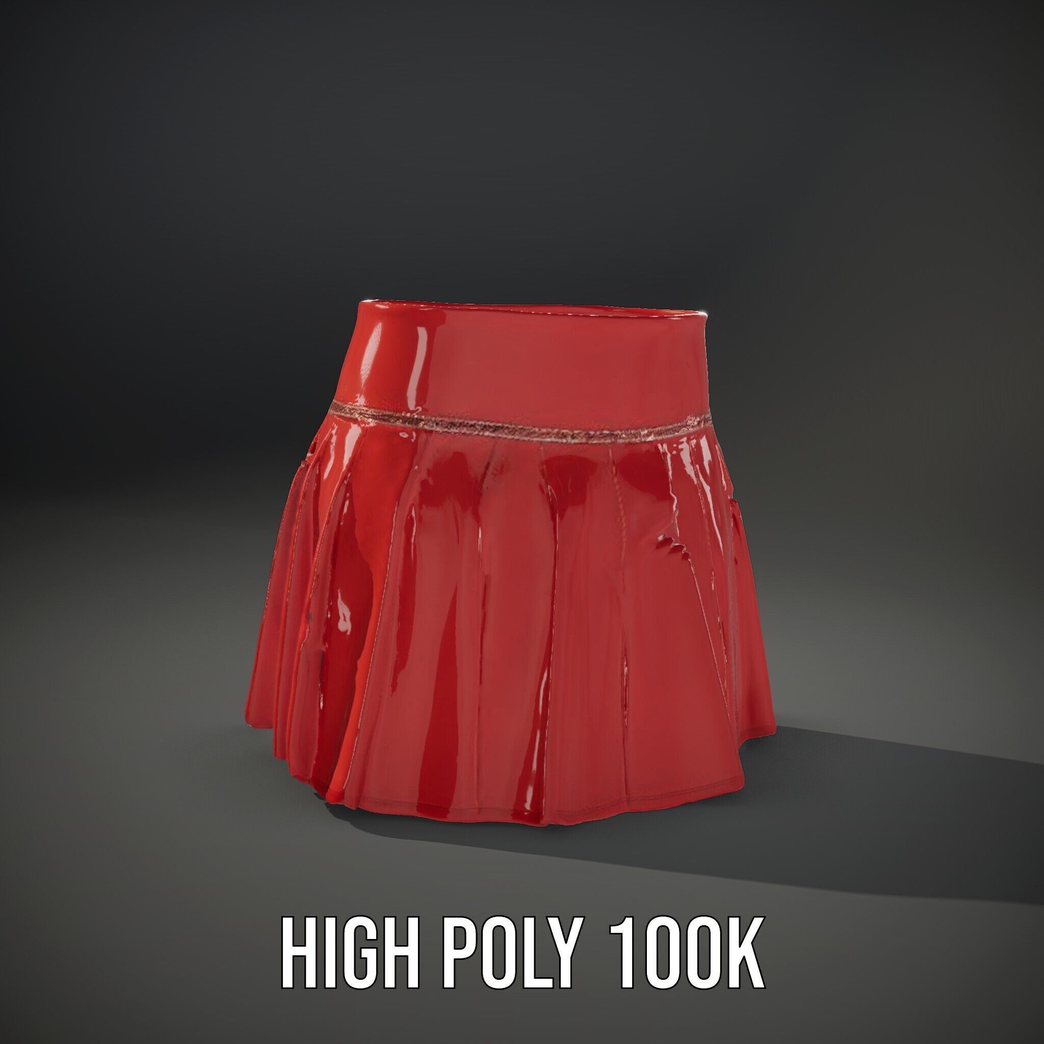 Pleated Skirt D Model Pack Low-poly 3D model_14